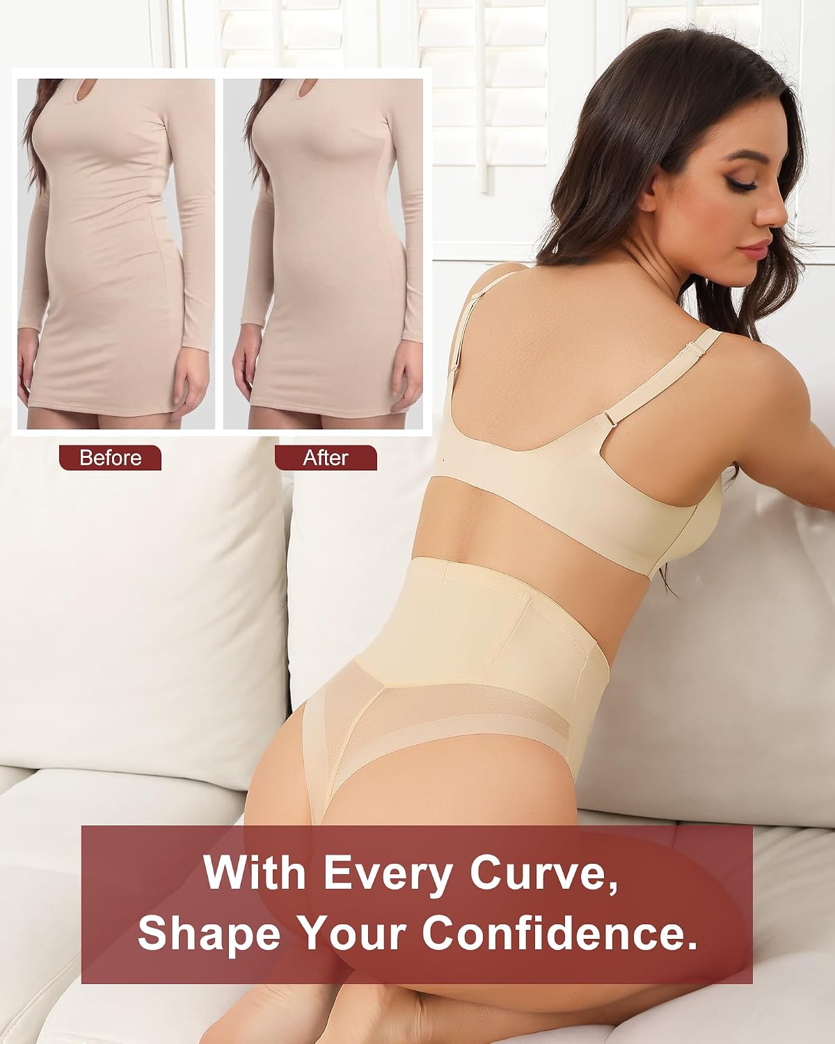 LEVAO High Waisted Tummy Control Thongs — image 3