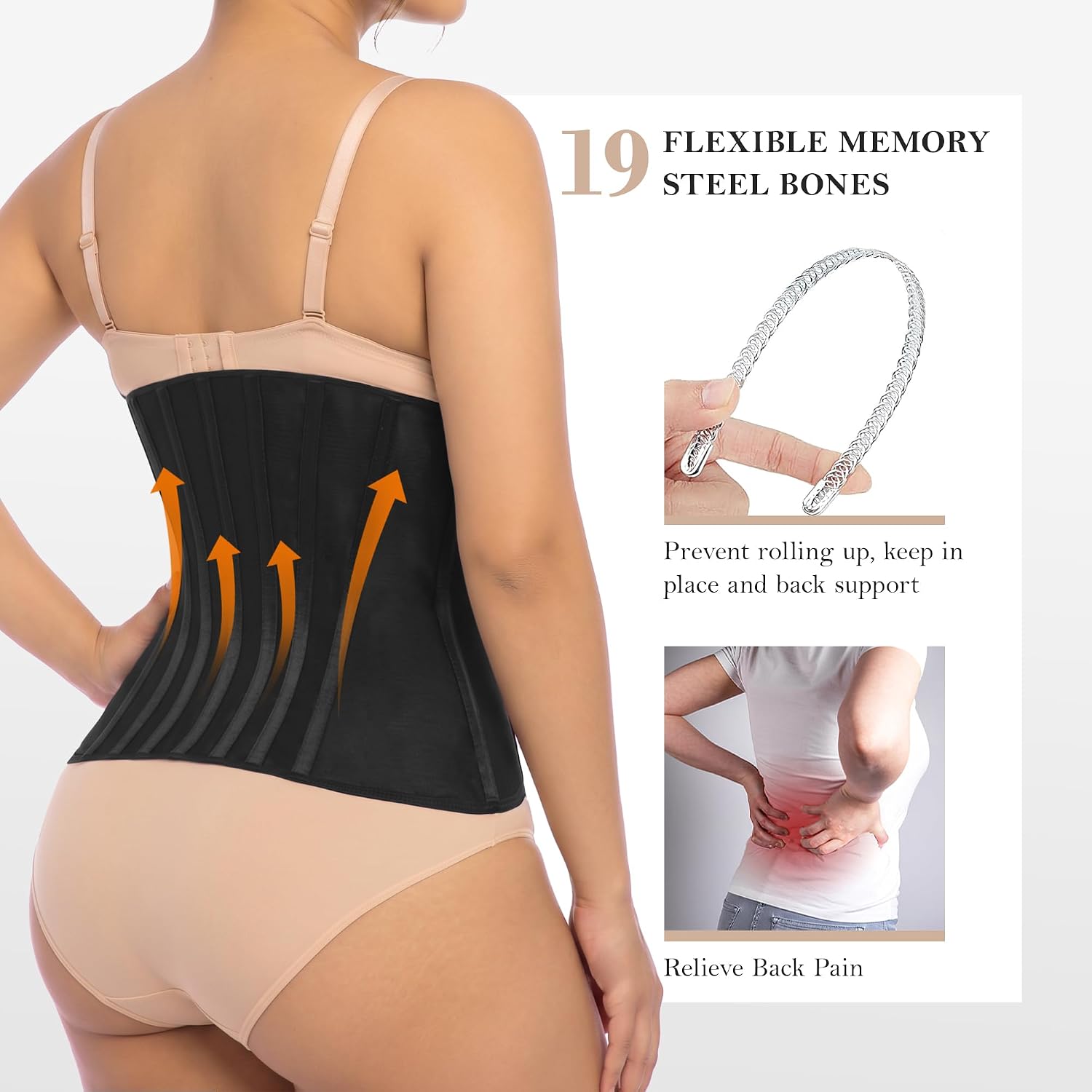 YIANNA Waist Trainer Corset with Zipper — image 4