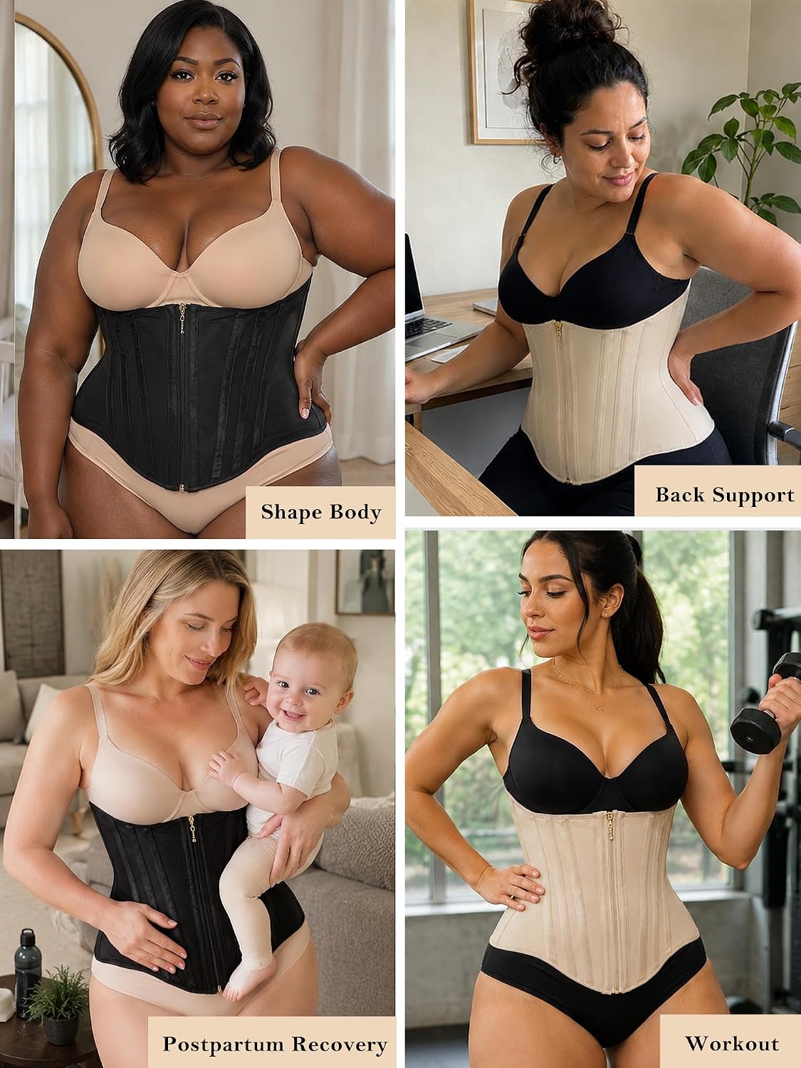 YIANNA Waist Trainer Corset with Zipper — image 6