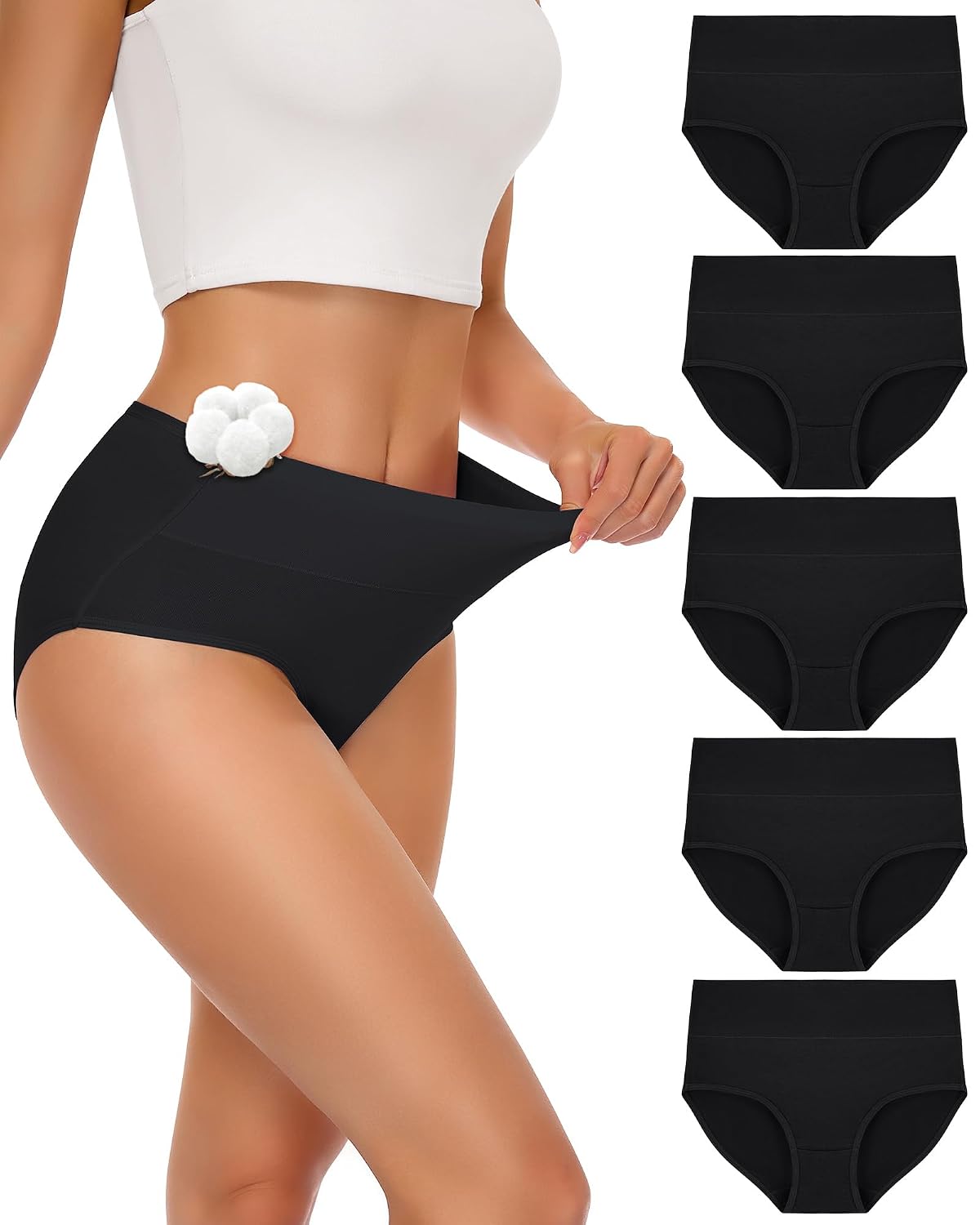 SIMIYA Cotton High Waisted Full Coverage Briefs
