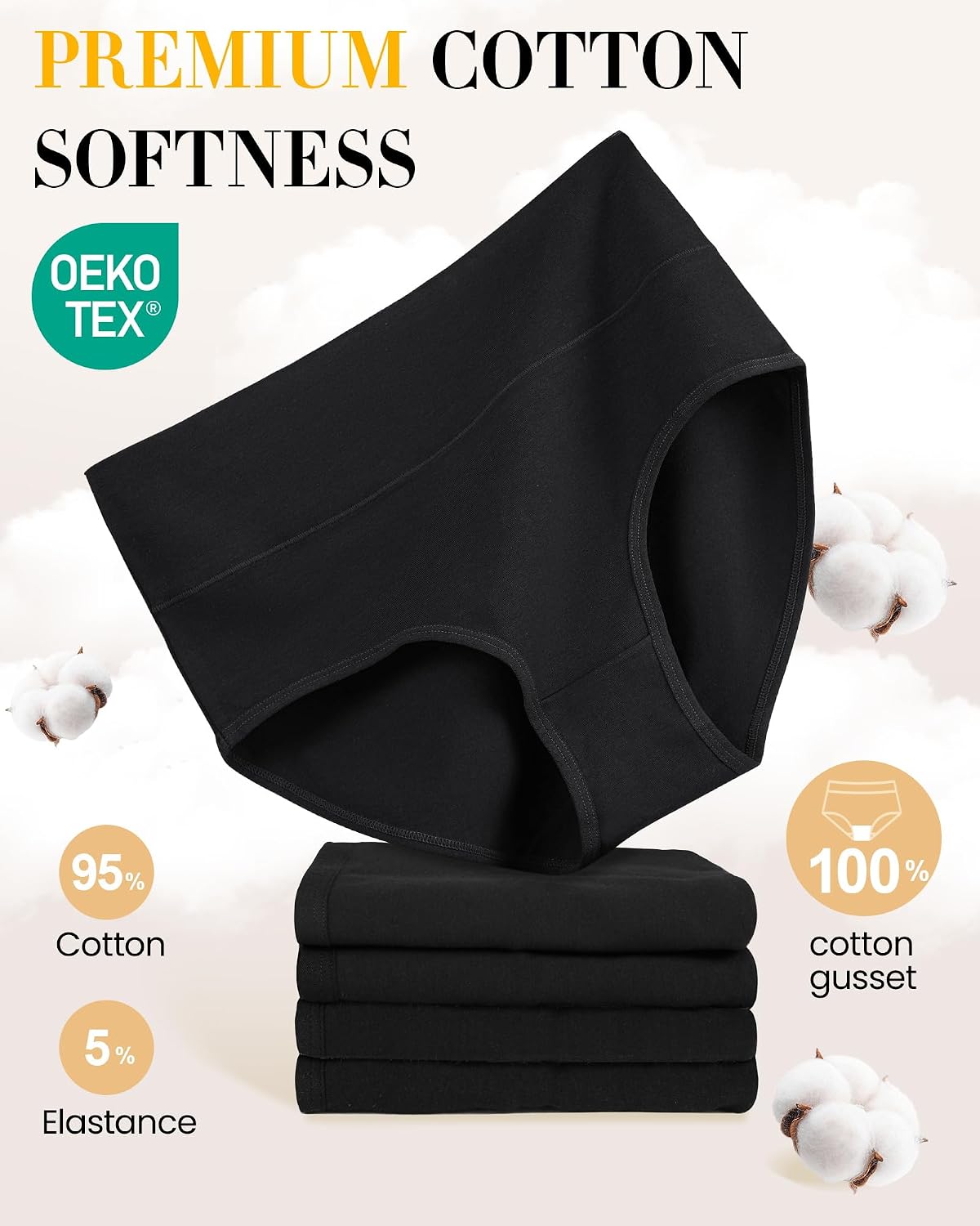 SIMIYA Cotton High Waisted Full Coverage Briefs — image 2