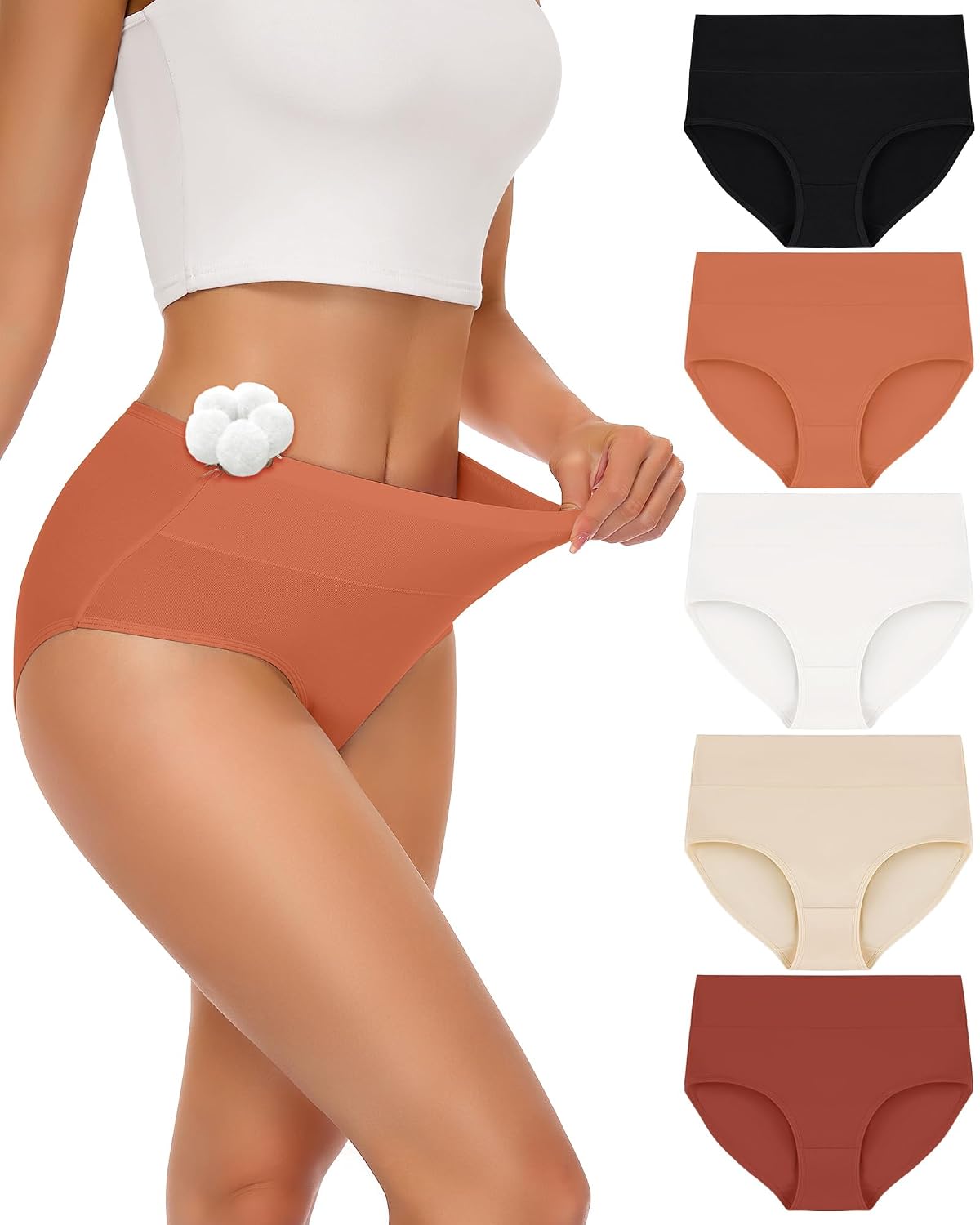SIMIYA Cotton High Waisted Full Coverage Briefs — image 7