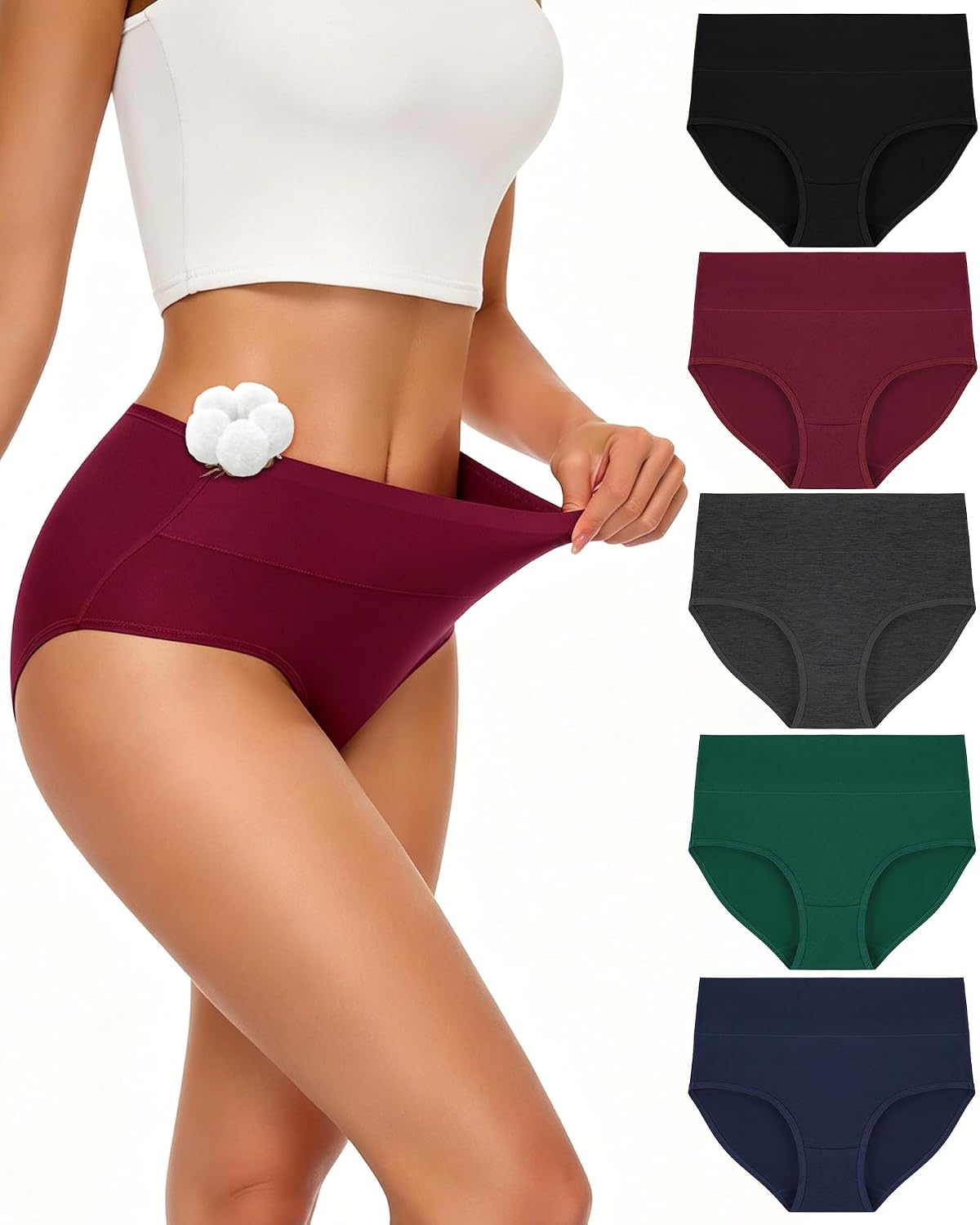 SIMIYA Cotton High Waisted Full Coverage Briefs — image 8