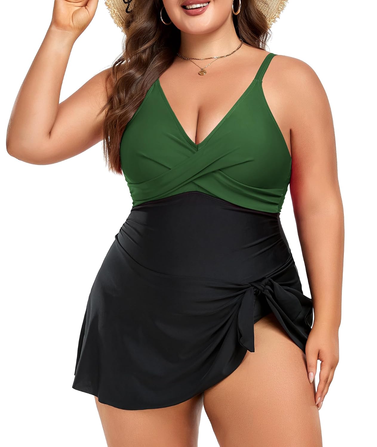 MFAVIP Plus Size Swim Dress with Tummy Control — image 7
