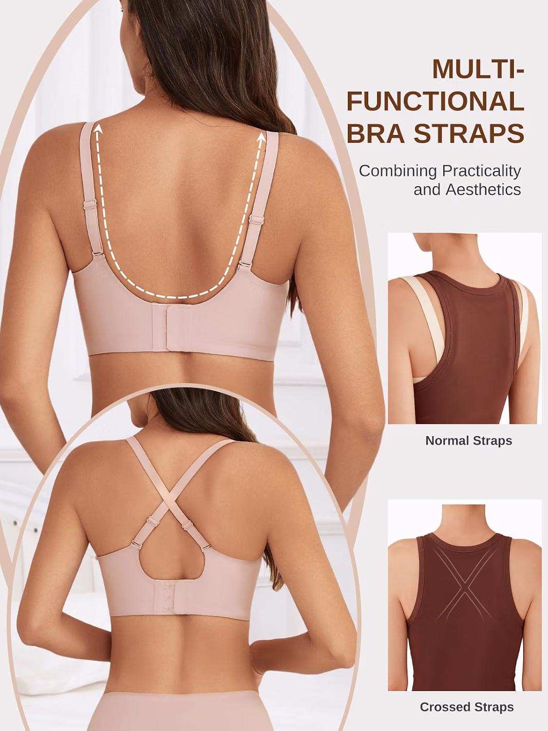 CINOON Women's Wireless Jelly Full Support Deep V Bralette — image 5