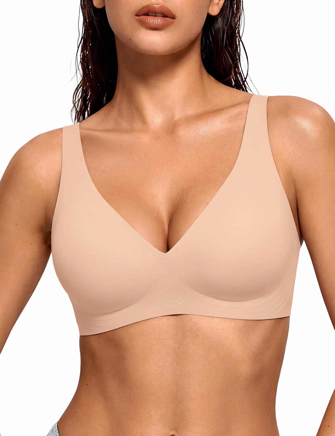 LUCKMEEY Deep V Wireless Push Up Plunge Bra