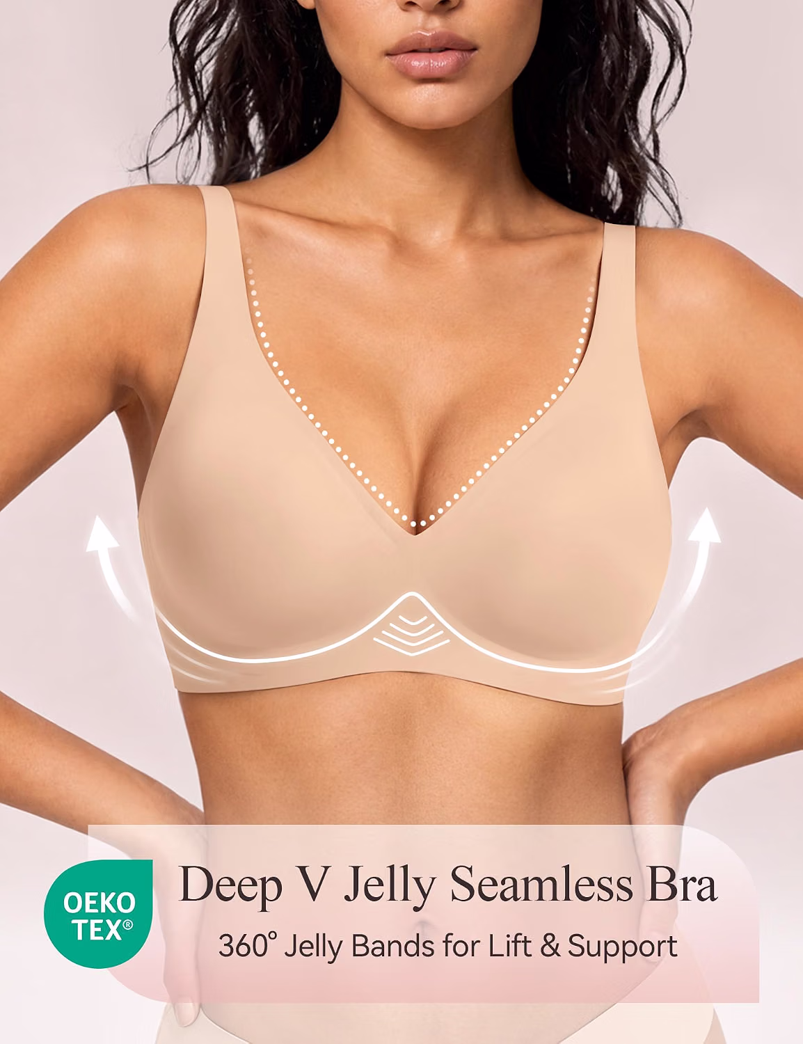LUCKMEEY Deep V Wireless Push Up Plunge Bra — image 2