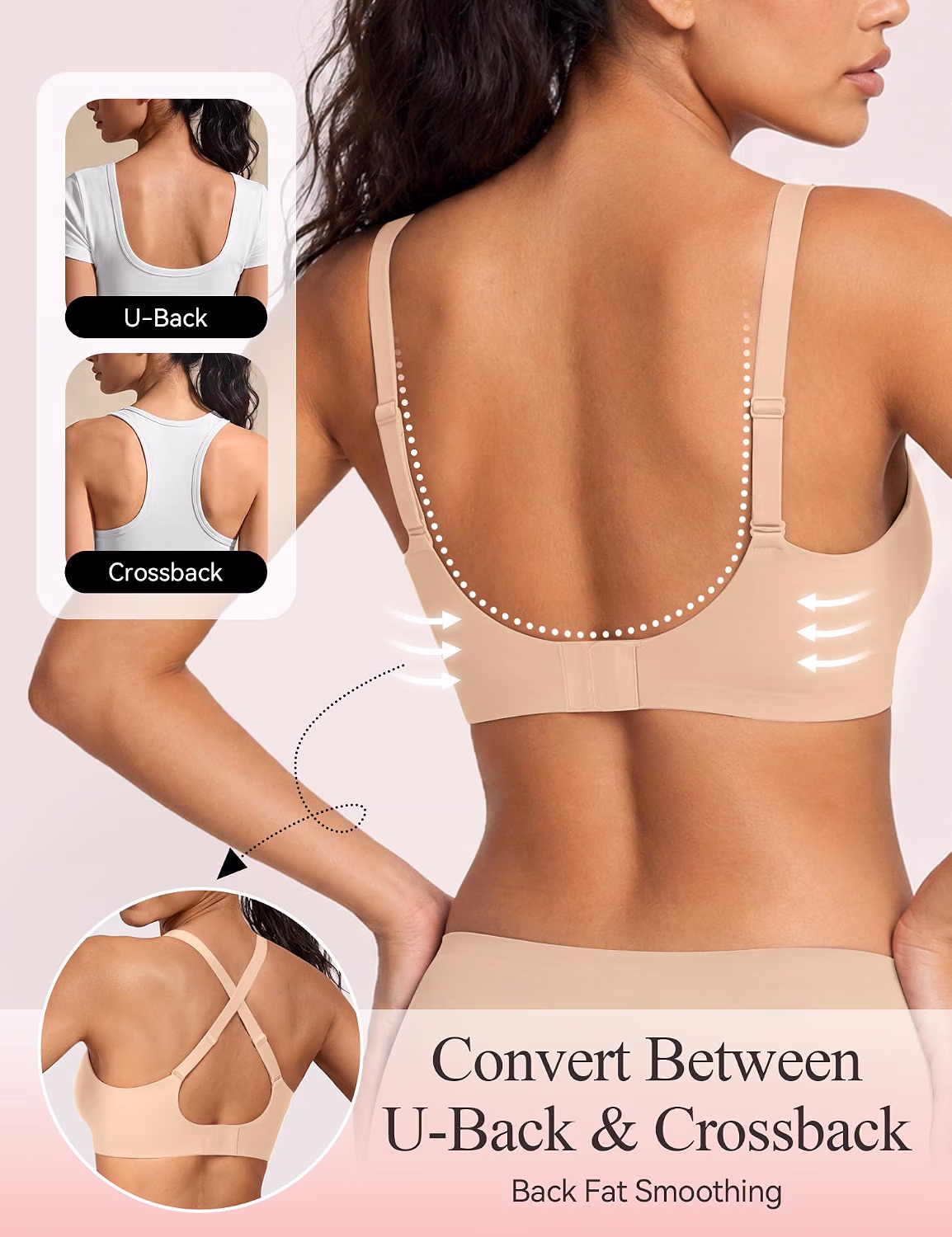 LUCKMEEY Deep V Wireless Push Up Plunge Bra — image 3