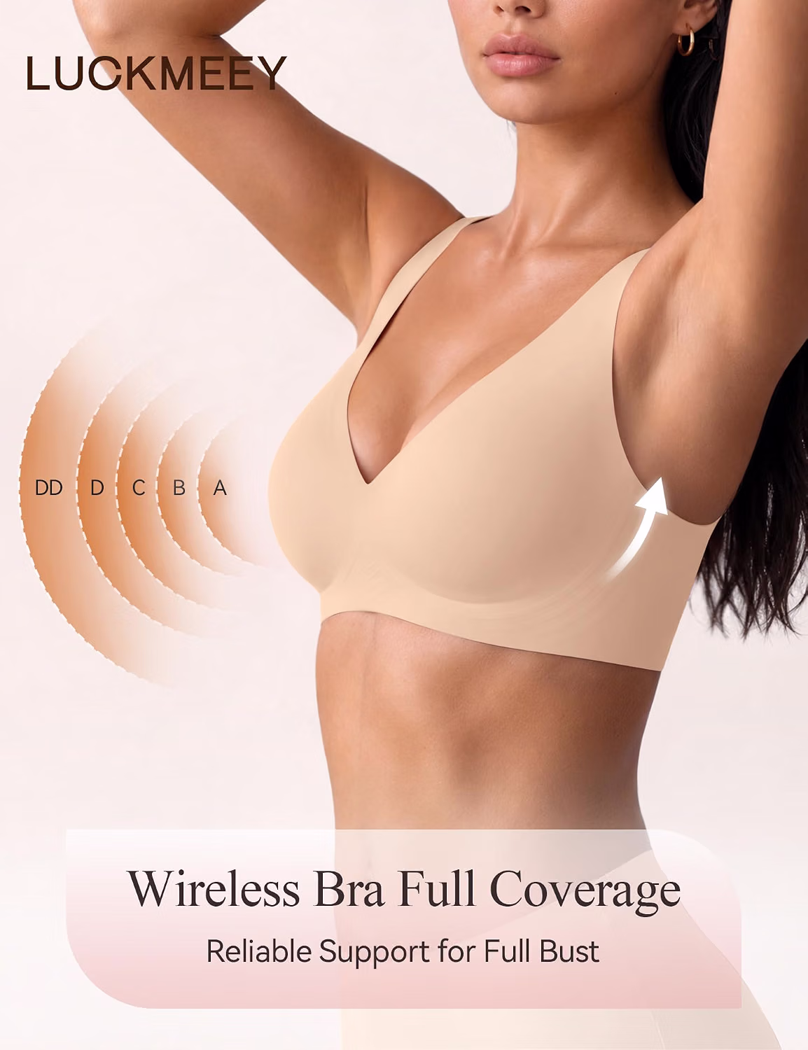 LUCKMEEY Deep V Wireless Push Up Plunge Bra — image 5