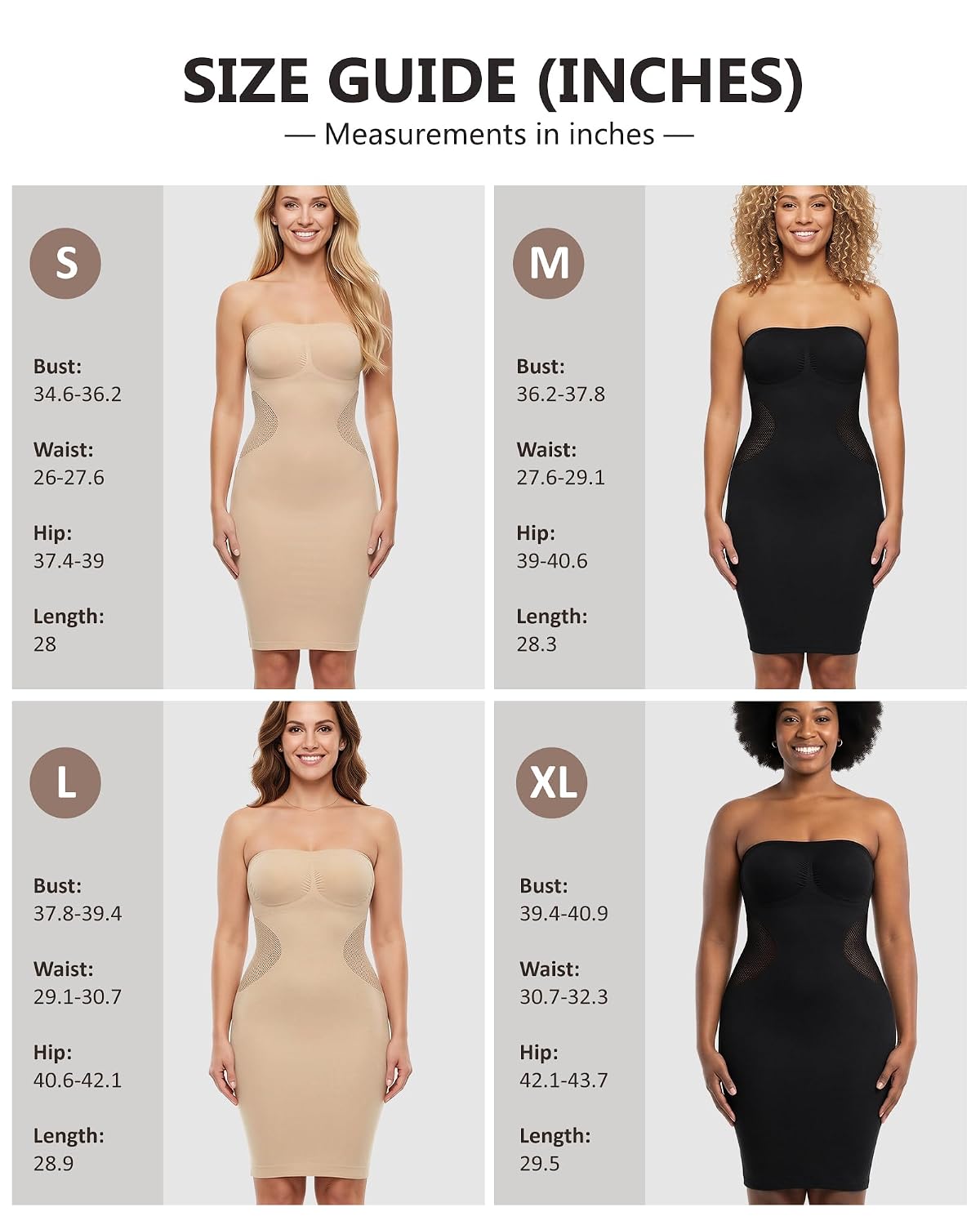 AOSIMANNA Strapless Knee-Length Shapewear Slip Dress — image 6