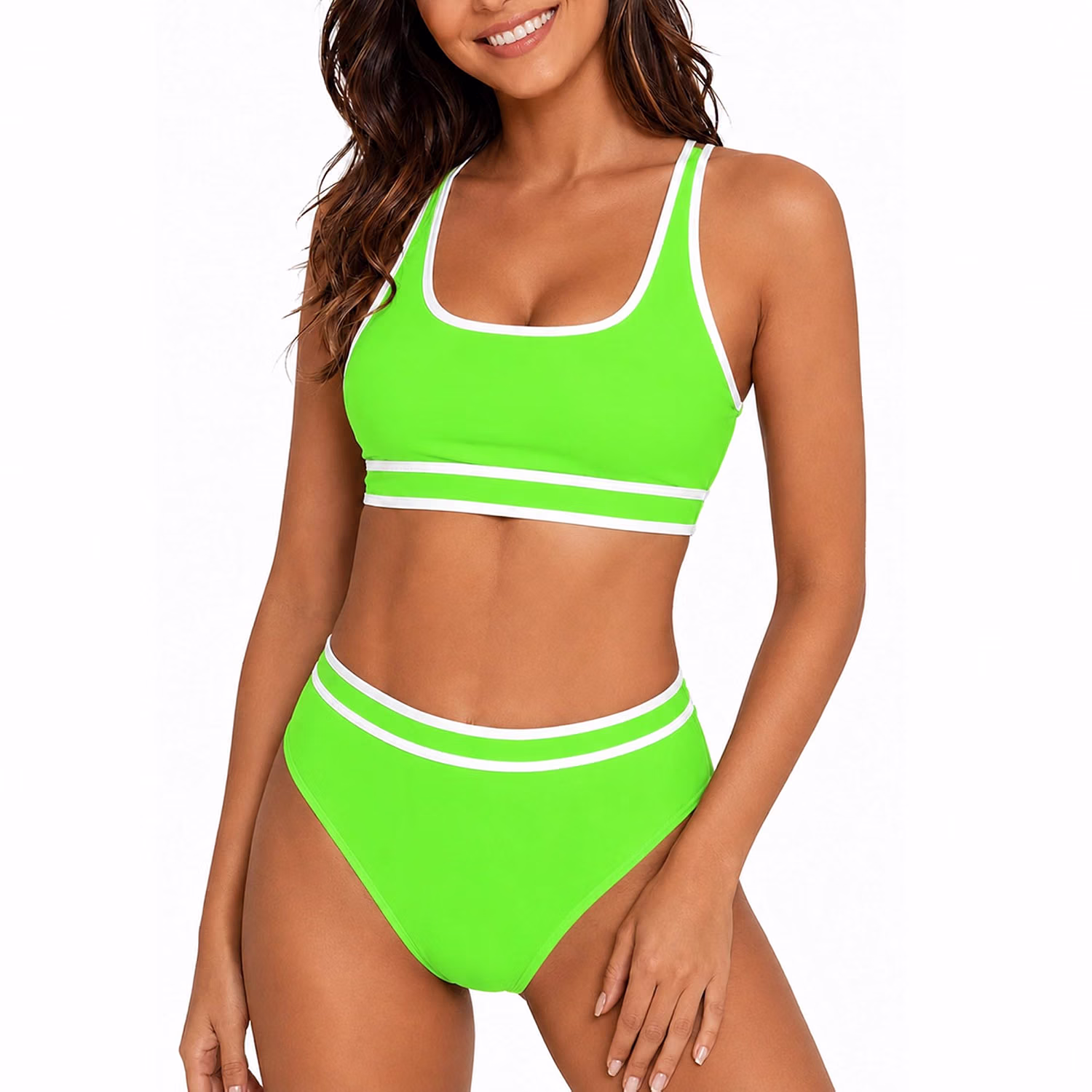SOISAI Women's Sporty High Waisted Bikini Set — image 7