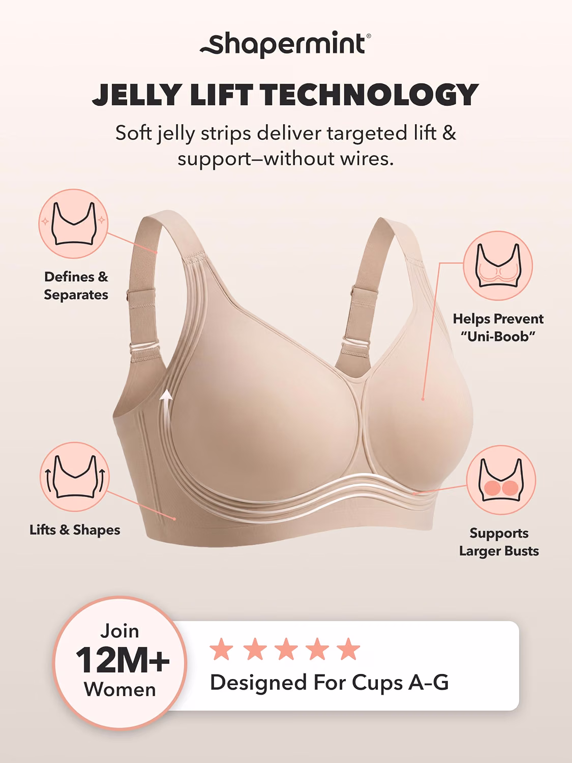 SHAPERMINT Everyday Wireless Full Coverage Jelly Bra — image 5