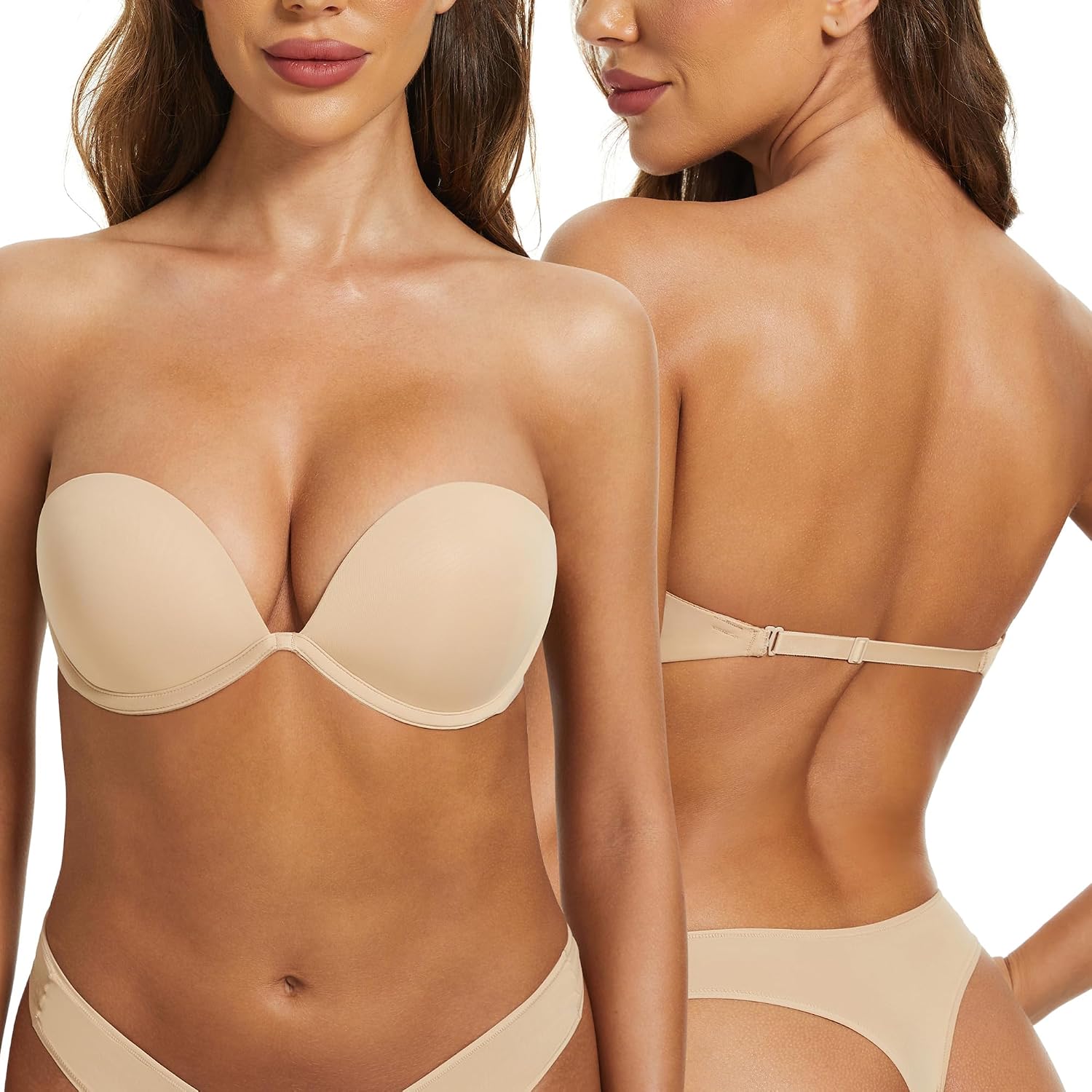 BUBBLEFOX Women's Strapless Push Up Bra - Non Slip Low Back — image 2