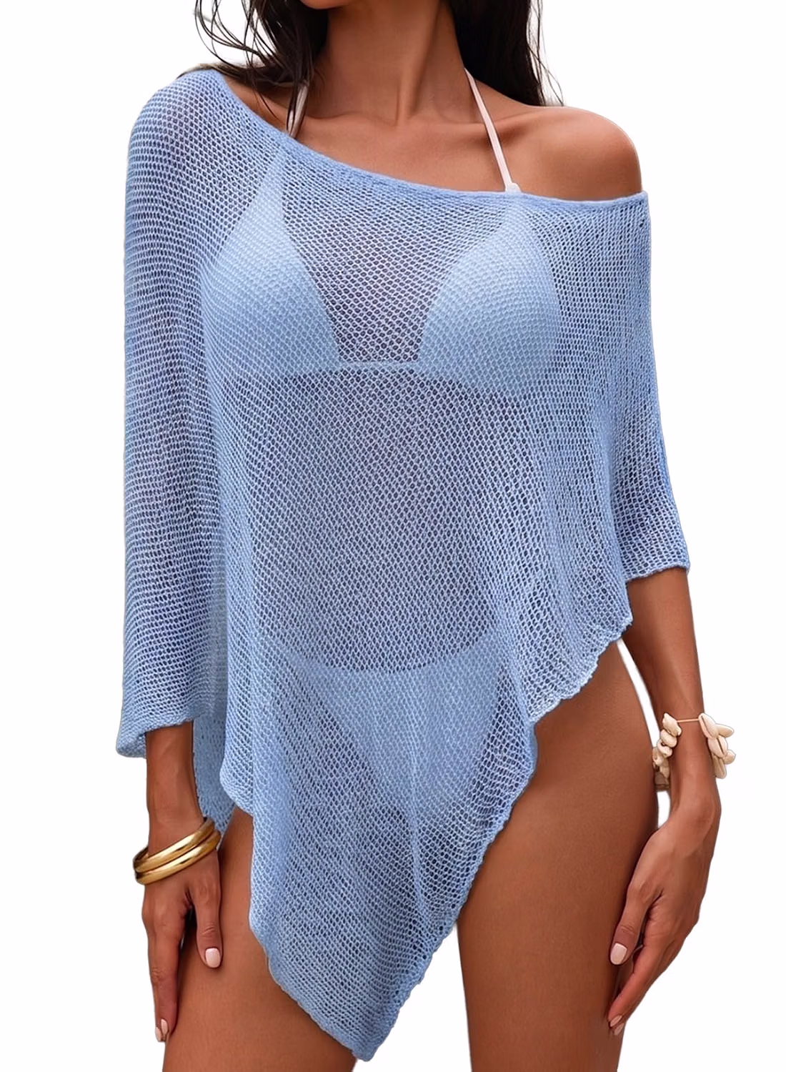 Herseas Off Shoulder Crochet Beach Cover Up — image 8