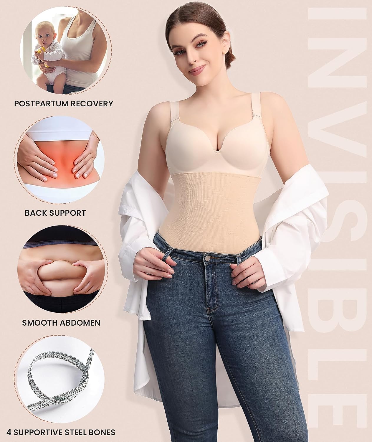 OXYSAIKO Waist Trainer Tummy Control Belt — image 4
