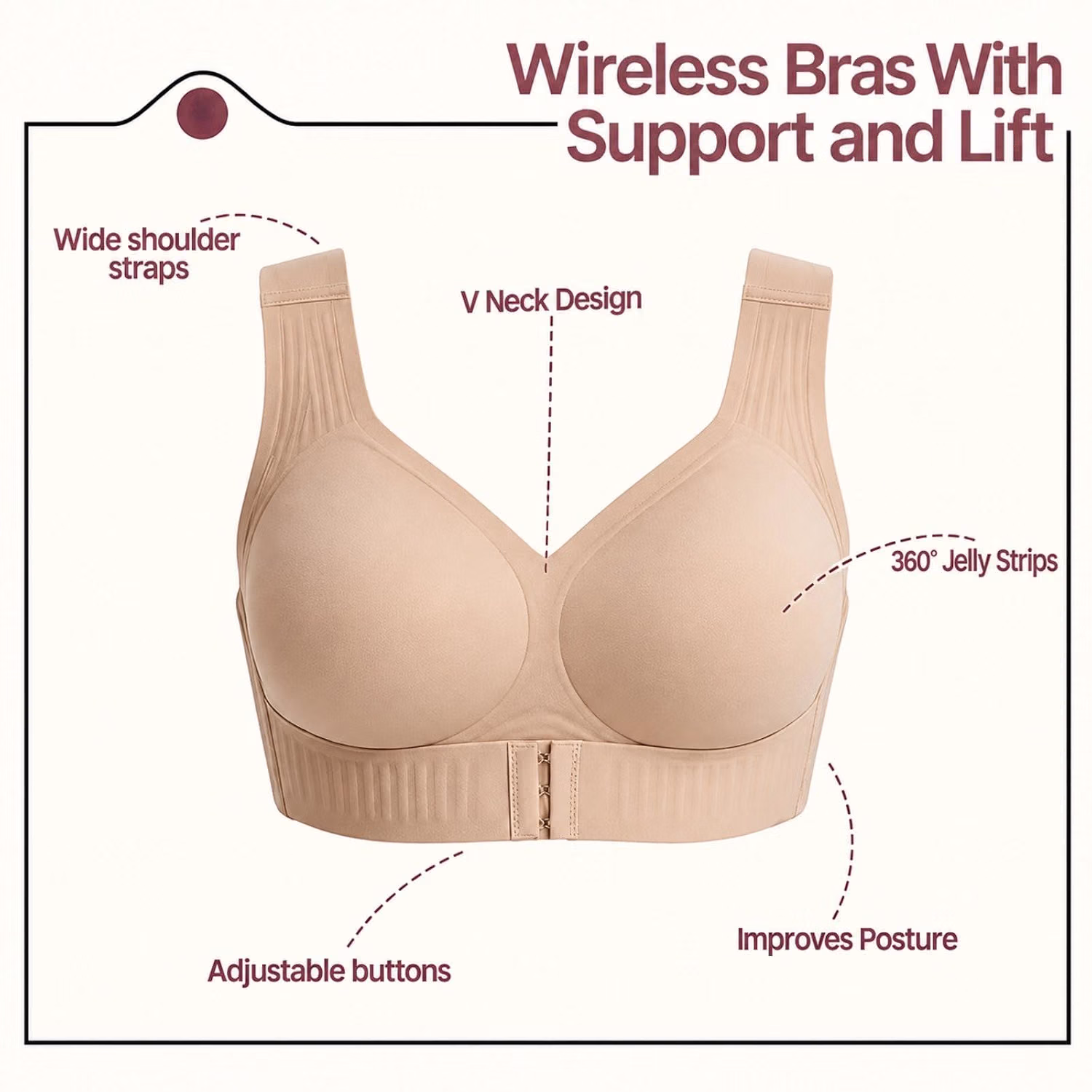 ZVLOGYTE Cross Back Front Closure Posture Bra — image 9