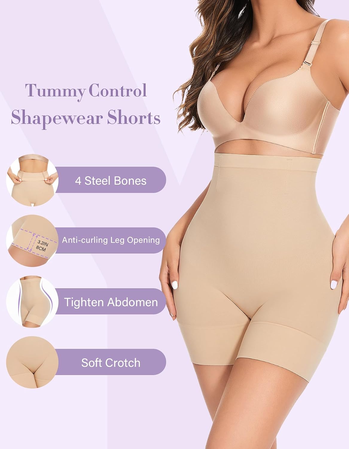 YADIFEN High Waisted Shapewear Shorts for Women — image 3