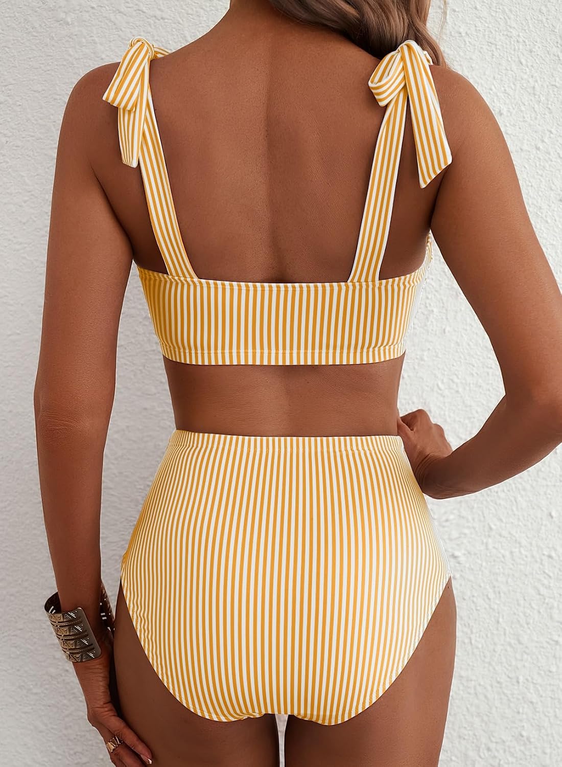 Herseas Tie Shoulder High Waisted Bikini Set — image 2