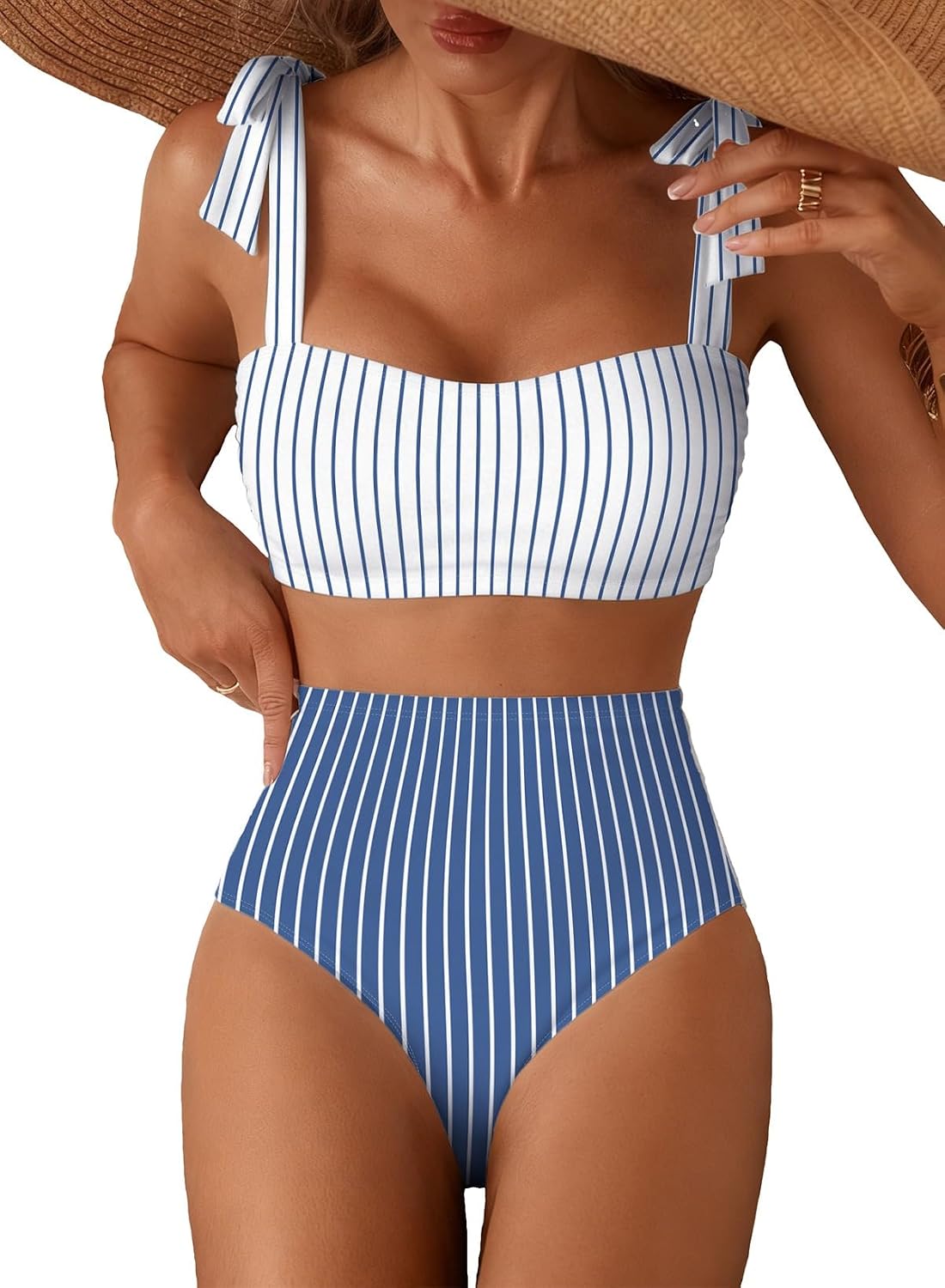 Herseas Tie Shoulder High Waisted Bikini Set — image 12