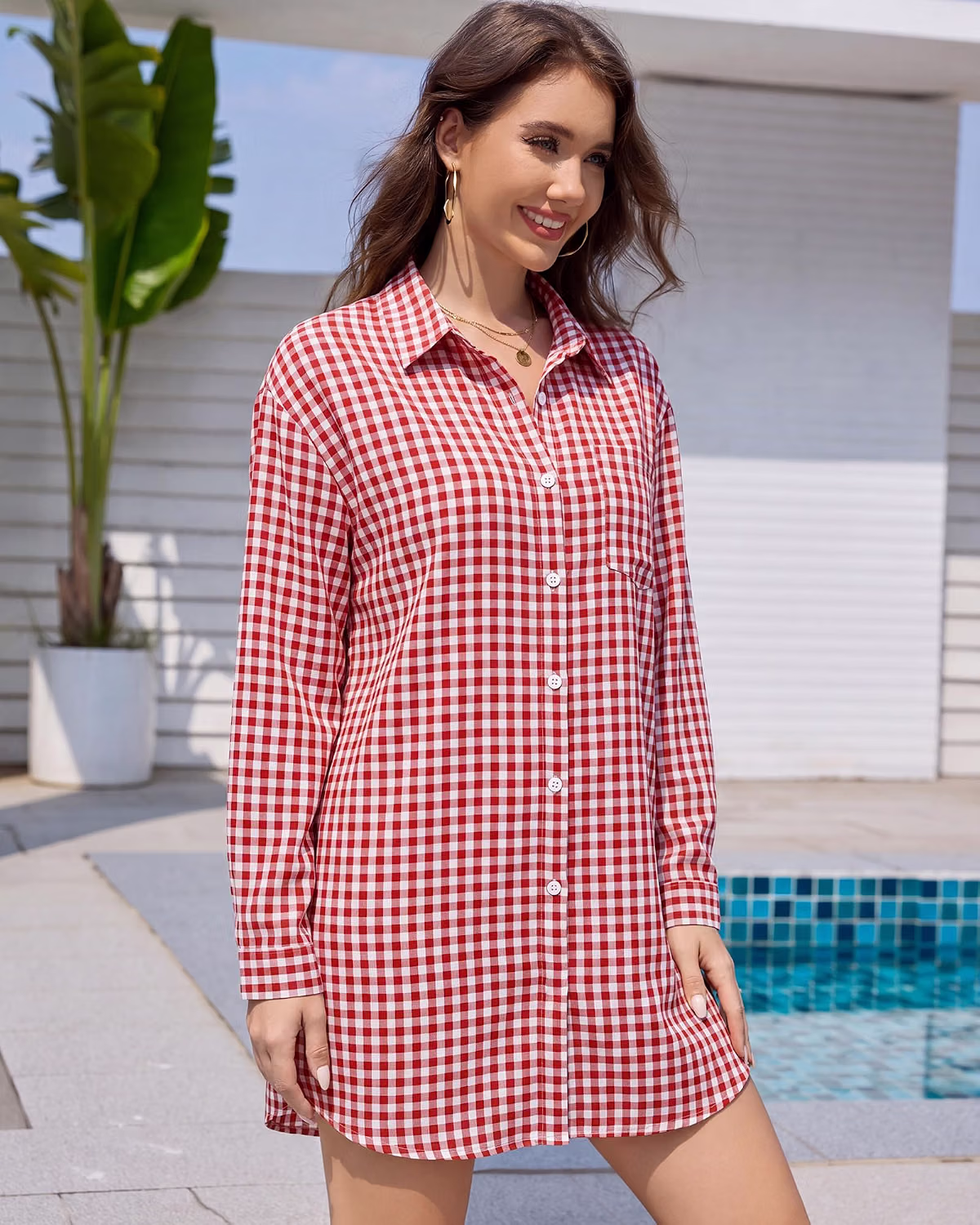 Bsubseach Women's Long Sleeve Button Down Beach Cover Up — image 2