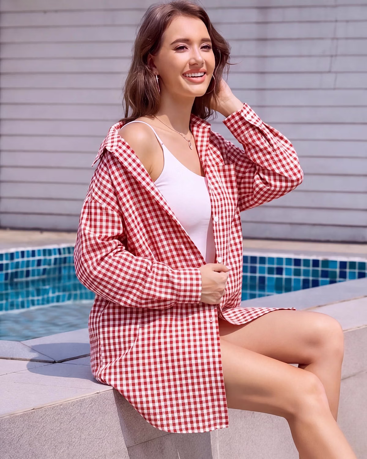 Bsubseach Women's Long Sleeve Button Down Beach Cover Up — image 6