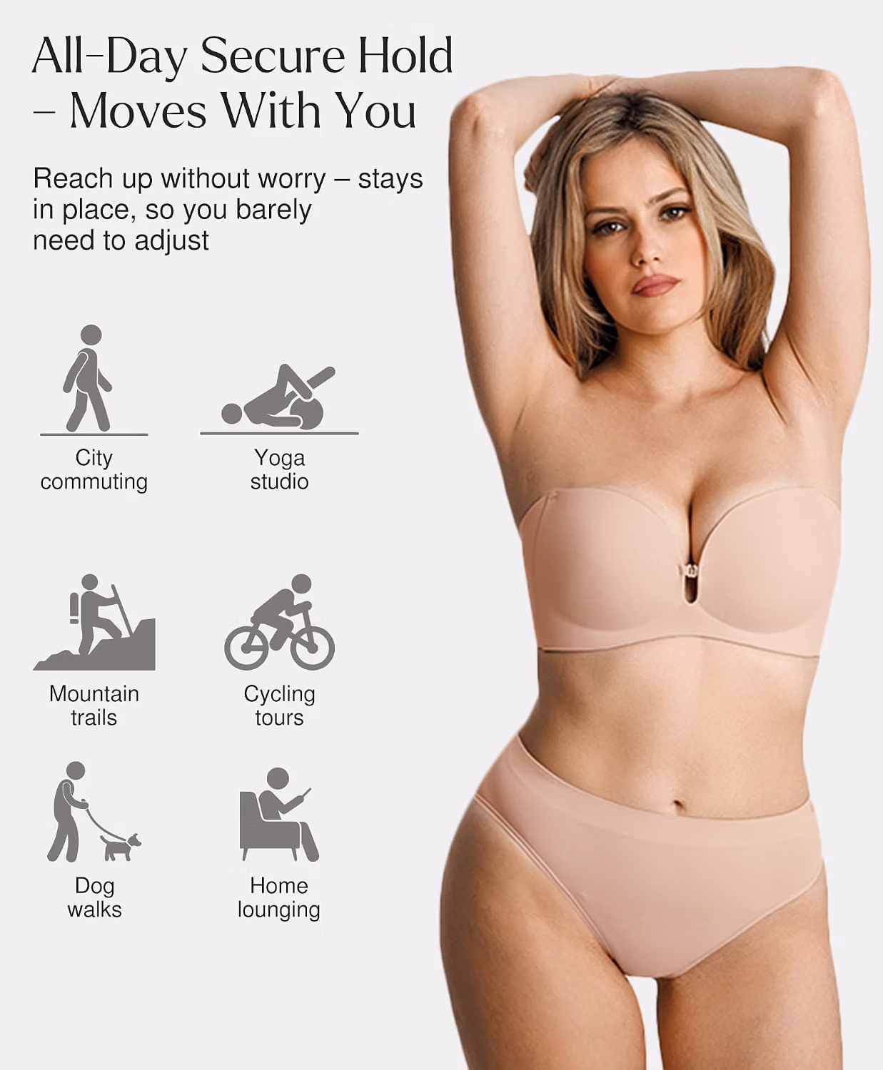 Popilush Non Slip Wireless Strapless Bra — image 3