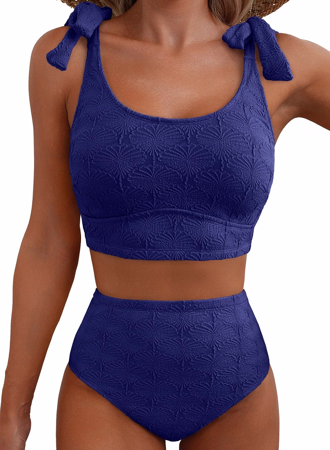 Herseas High Waisted Seashell Textured Bikini Set — image 12