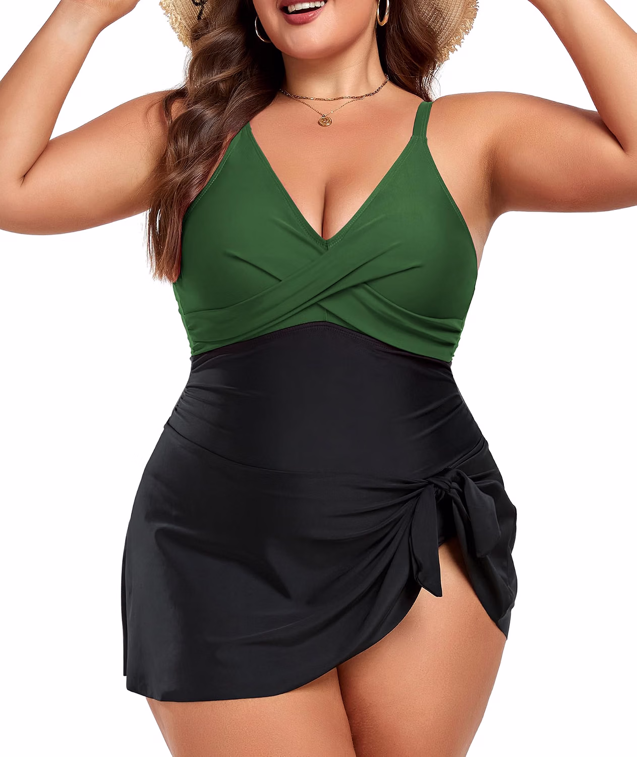 MFAVIP Plus Size Tummy Control Swim Dress — image 6