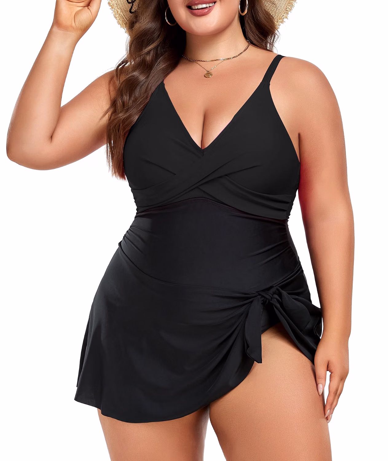 MFAVIP Plus Size Tummy Control Swim Dress — image 7