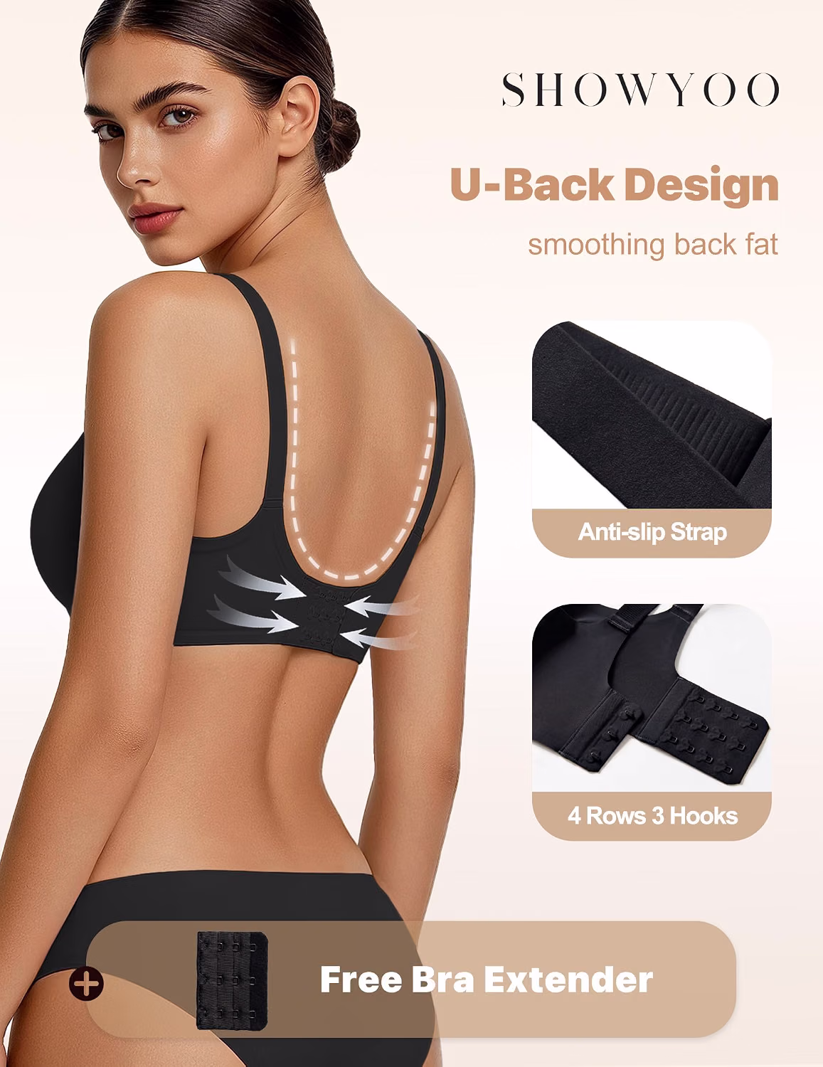 Showyoo Wireless V-Neck Seamless Bralette — image 2