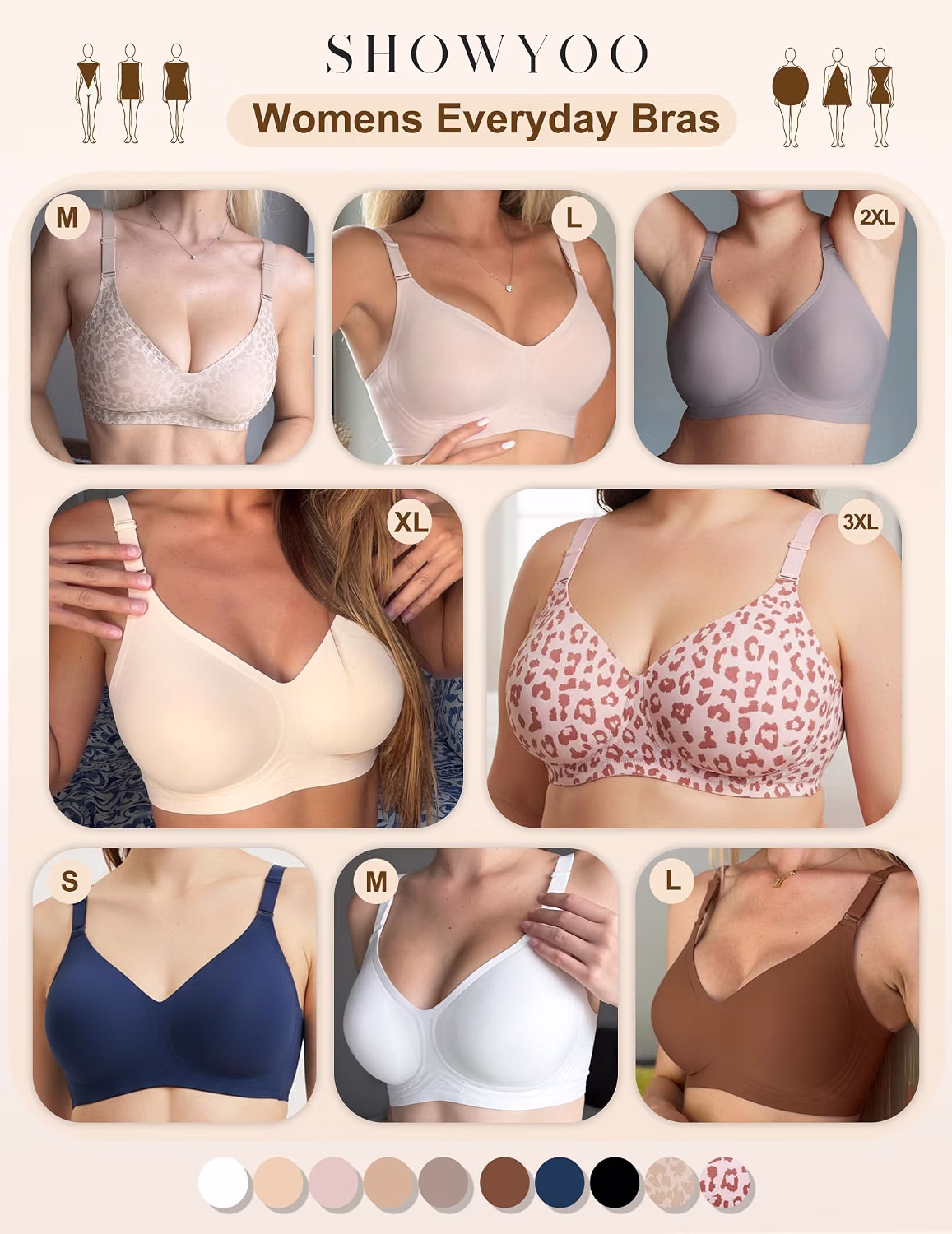 Showyoo Wireless V-Neck Seamless Bralette — image 5