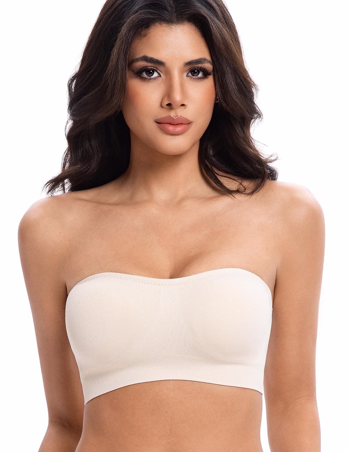 Lusait Non-Slip Soft Padded Wireless Bandeau Bra
