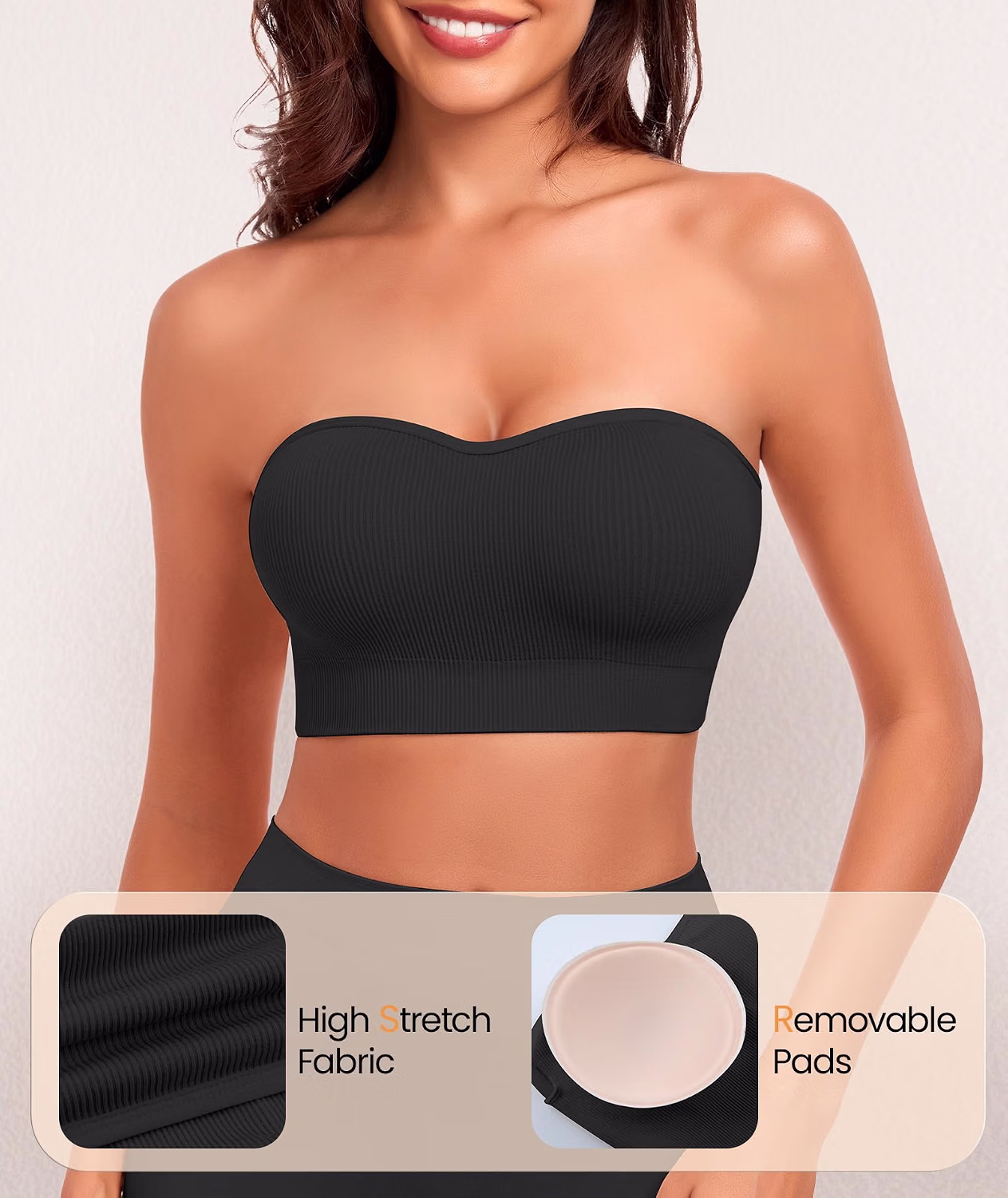 SIMIYA Wireless Non Slip Padded Bandeau Bra — image 2