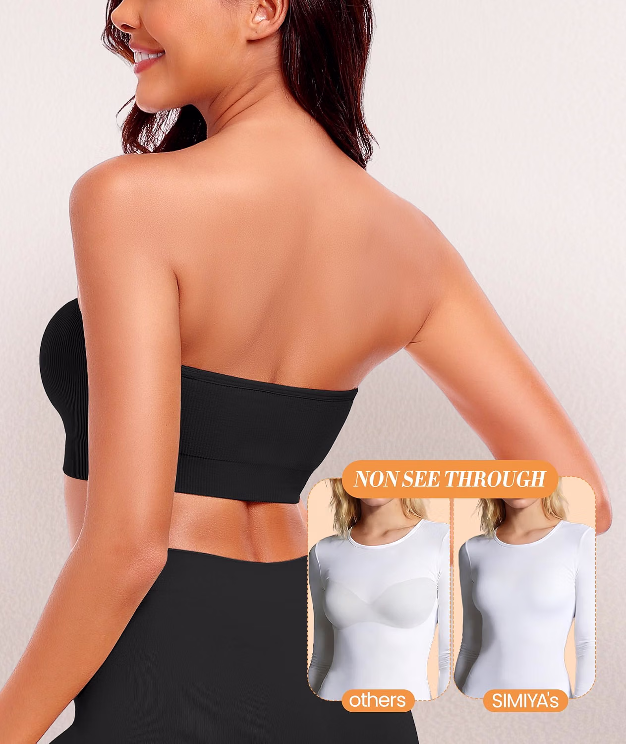 SIMIYA Wireless Non Slip Padded Bandeau Bra — image 4