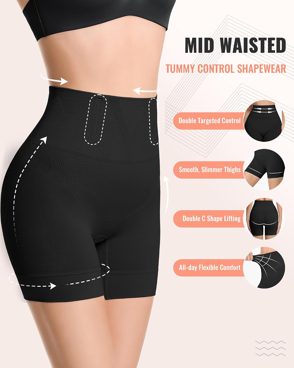 ForeverShaper Mid Waist Tummy Control Shapewear Shorts — image 2