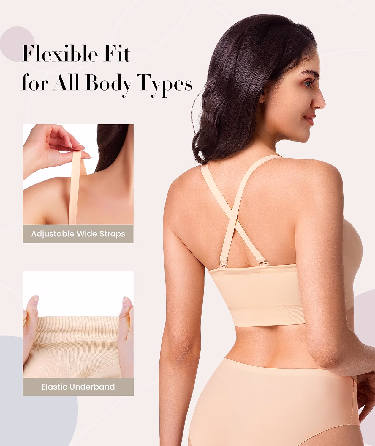 Finduself Women's Wireless Push Up Bandeau Bra — image 4
