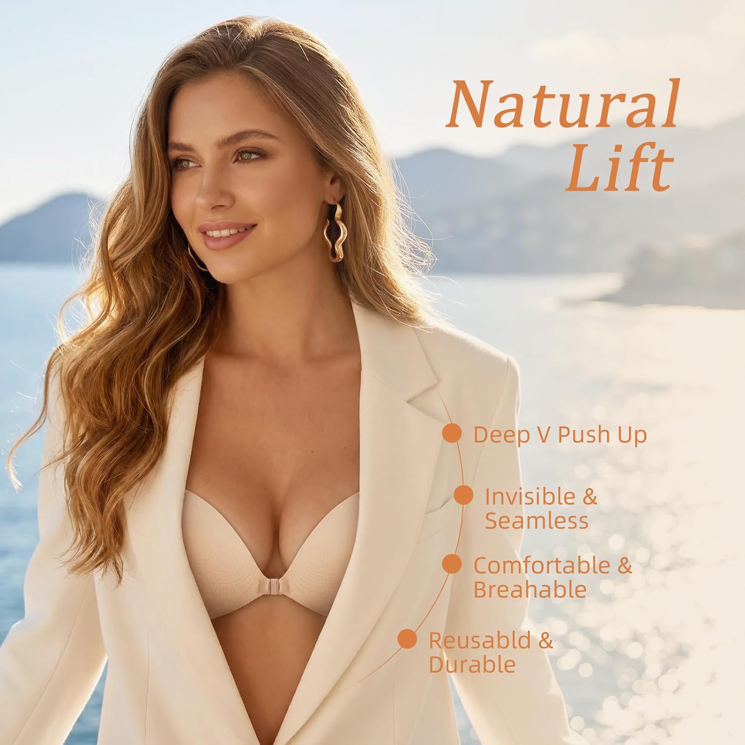 REROIO Ultra Sticky Push Up Backless Bra — image 2