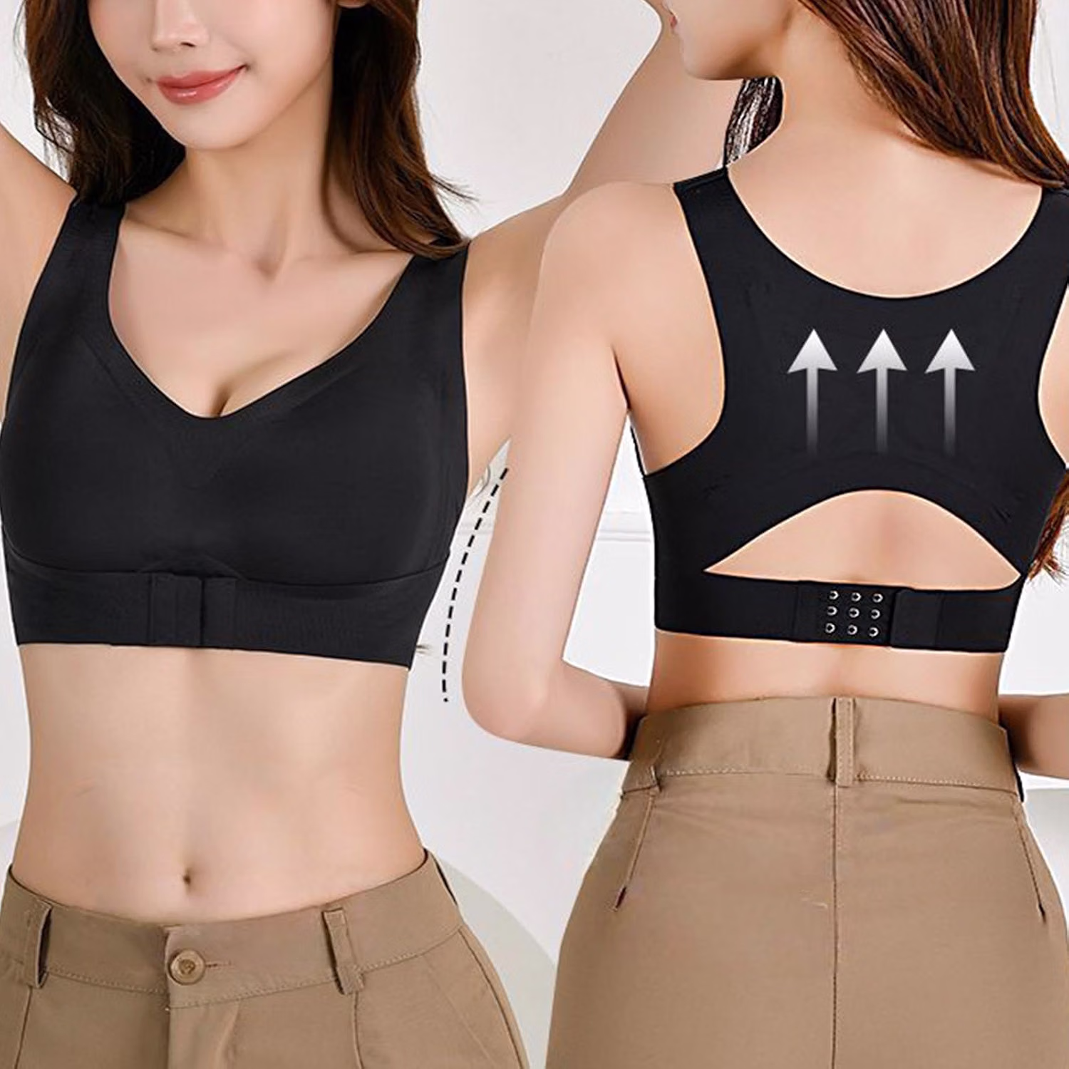 qndjkx Front Closure Wireless Posture Support Bra — image 2