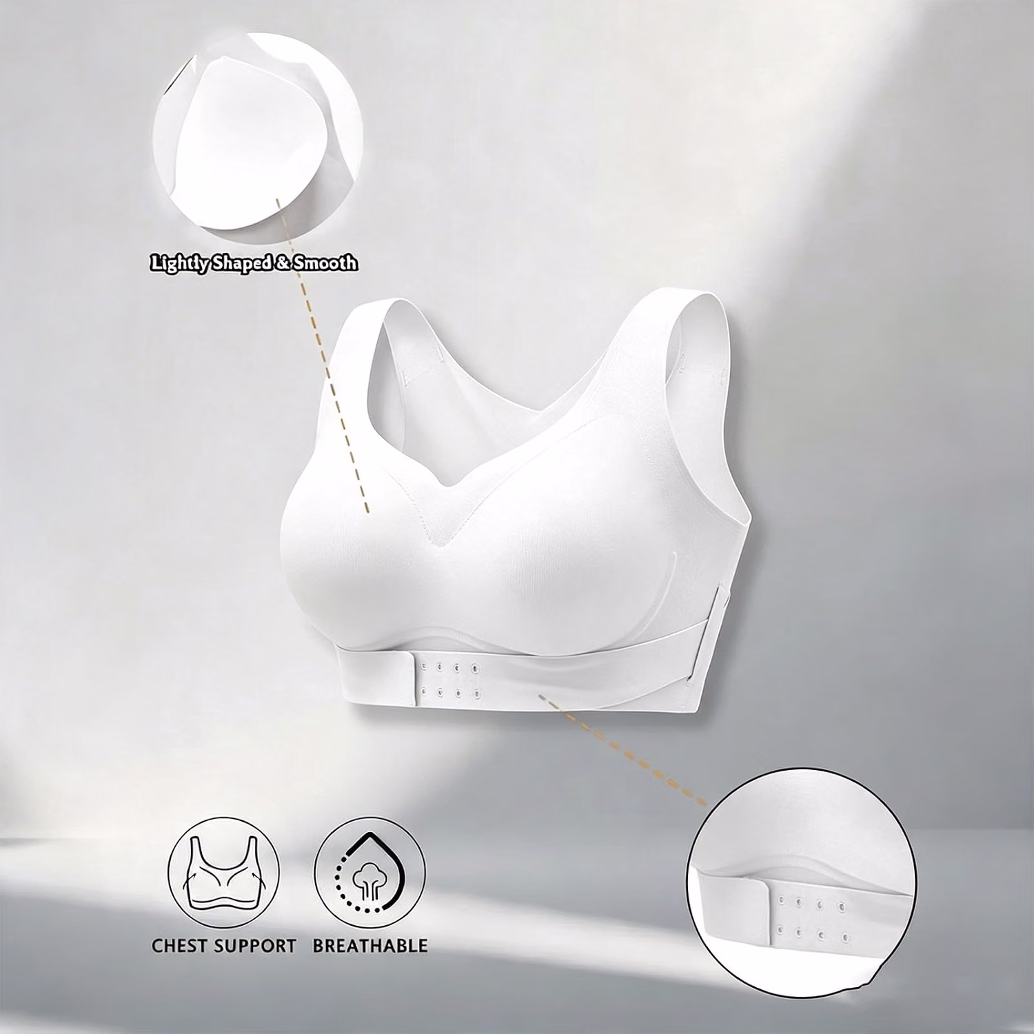 qndjkx Front Closure Wireless Posture Support Bra — image 5