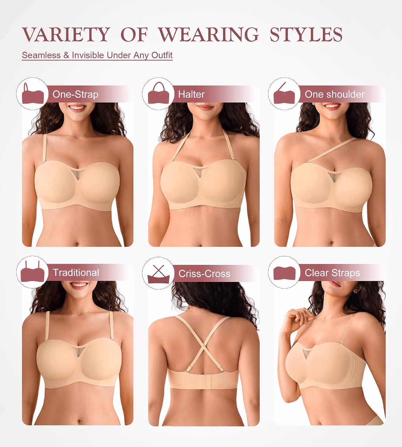 DEANGELMON Wireless Padded Non-Slip Bandeau Bra — image 5