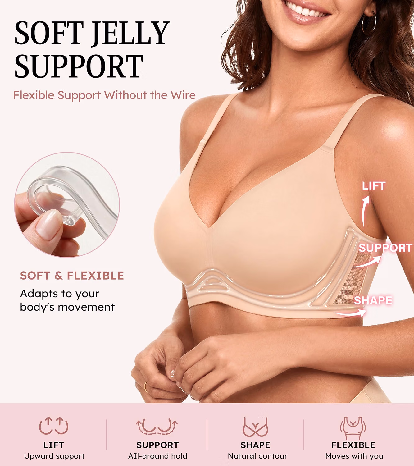 Wireless Full Coverage T-Shirt Bra for Women — image 2