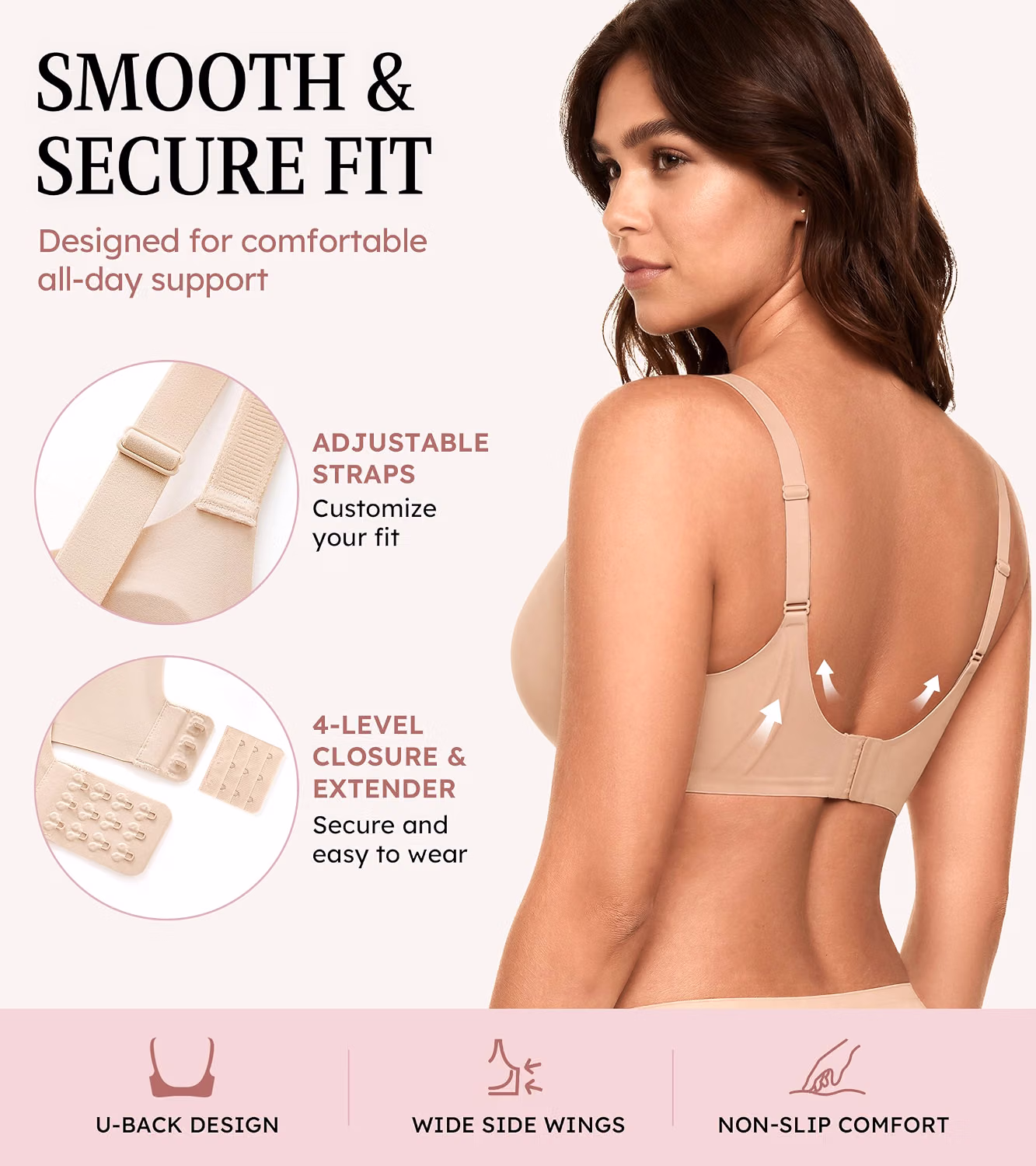 Wireless Full Coverage T-Shirt Bra for Women — image 3
