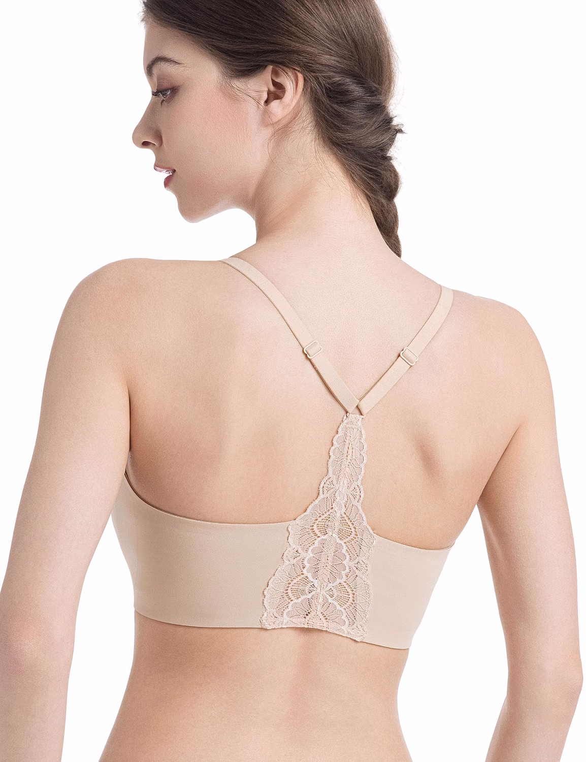 Lusait Wireless Jelly Bra Seamless Lace Racerback