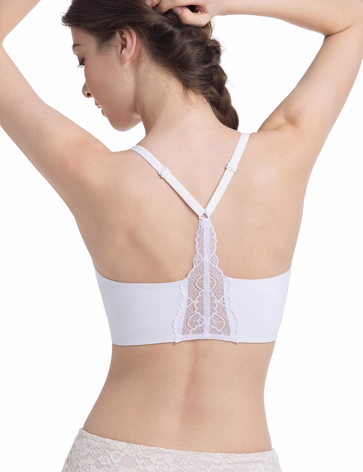 Lusait Wireless Jelly Bra Seamless Lace Racerback — image 7
