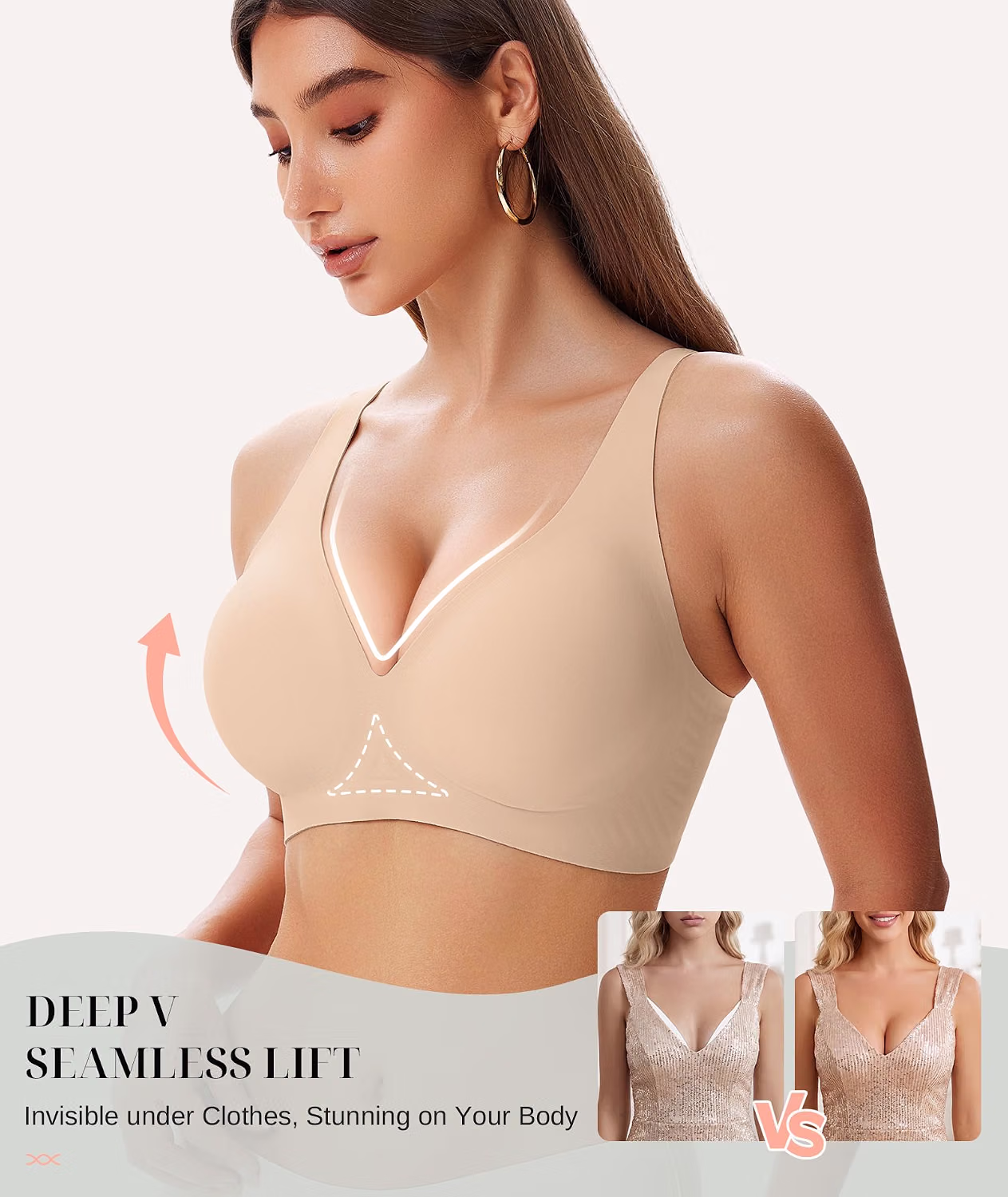 ROIIRO Jelly Wireless Deep V Bra — image 2