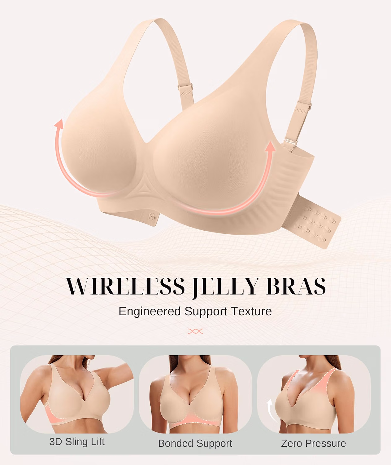 ROIIRO Jelly Wireless Deep V Bra — image 5