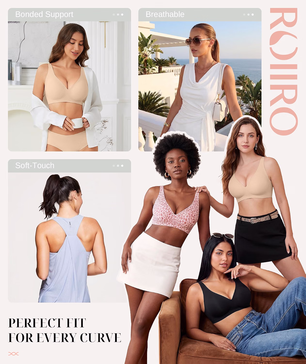 ROIIRO Jelly Wireless Deep V Bra — image 6