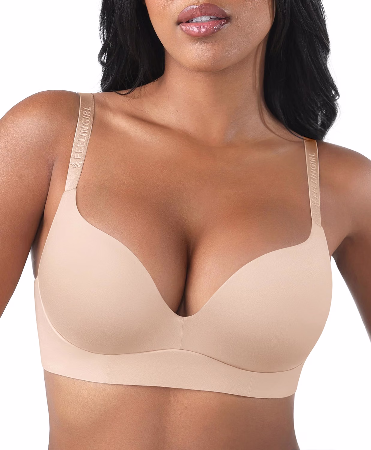 FeelinGirl Wireless Push Up Balconette Seamless Bra