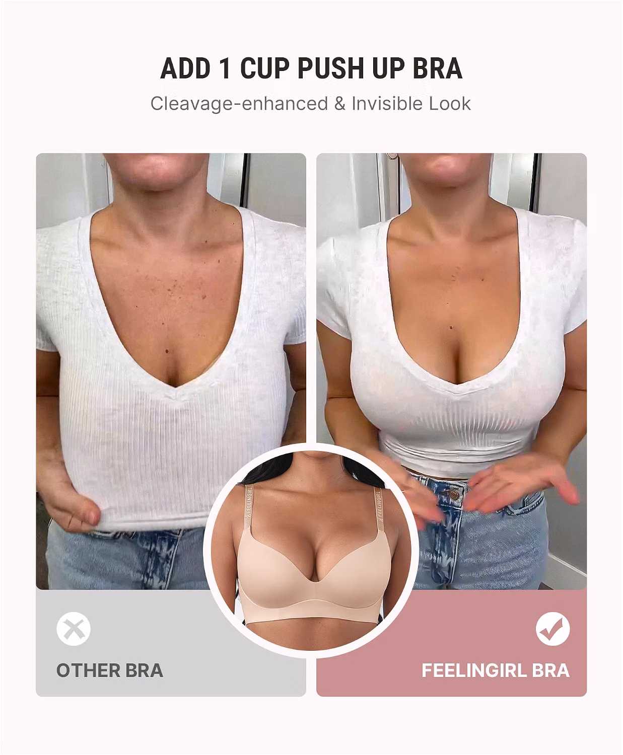FeelinGirl Wireless Push Up Balconette Seamless Bra — image 2