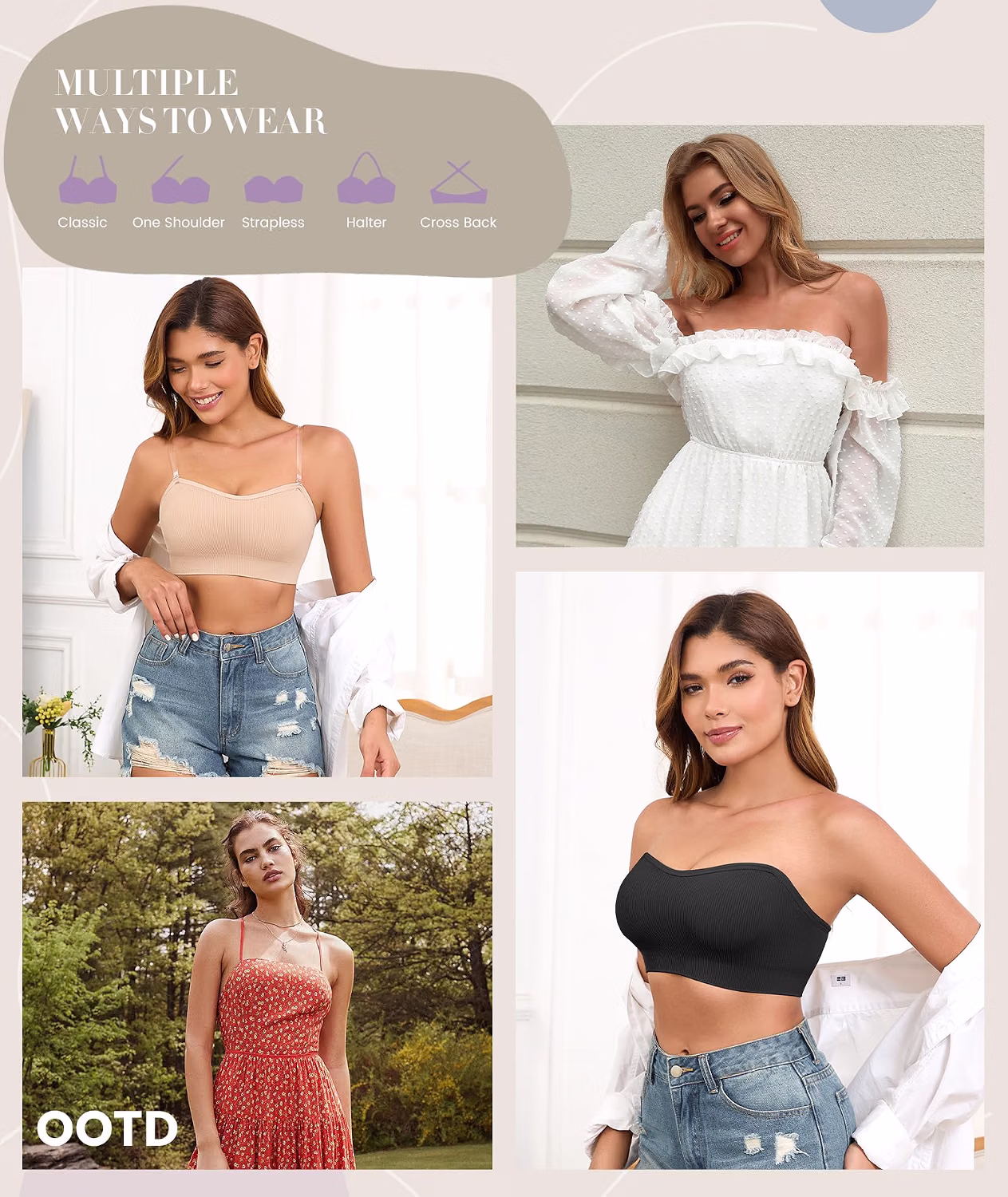 Finduself Strapless Wireless Padded Bandeau Bra — image 6